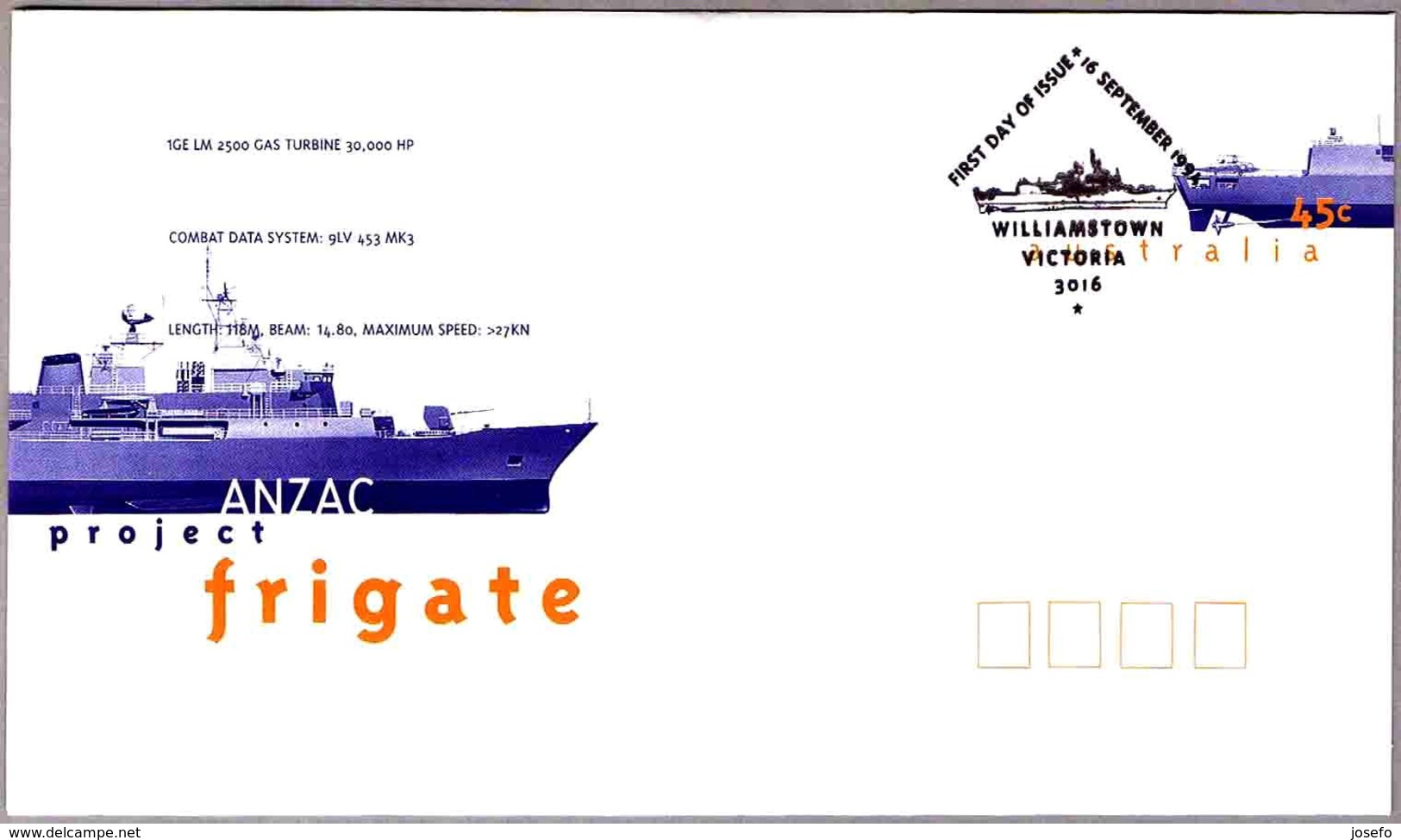 PROYECTO ANZAC - FRAGATAS. Williamstown, Australia, 1994 - Barcos