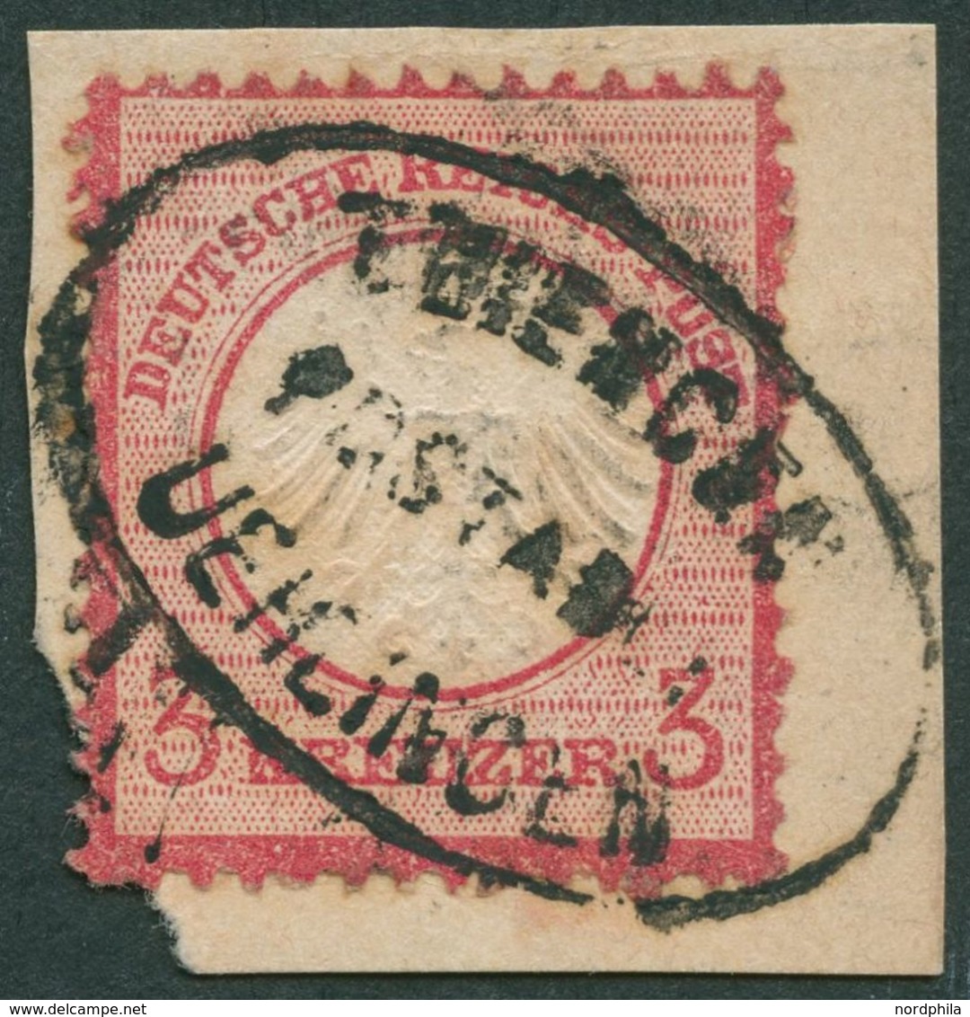 Dt. Reich 9 BrfStk, 1872, 3 Kr. Karmin, Postablagestempel THIENGEN/UEHLINGEN, Leichte Patina Sonst Prachtbriefstück, Fot - Used Stamps