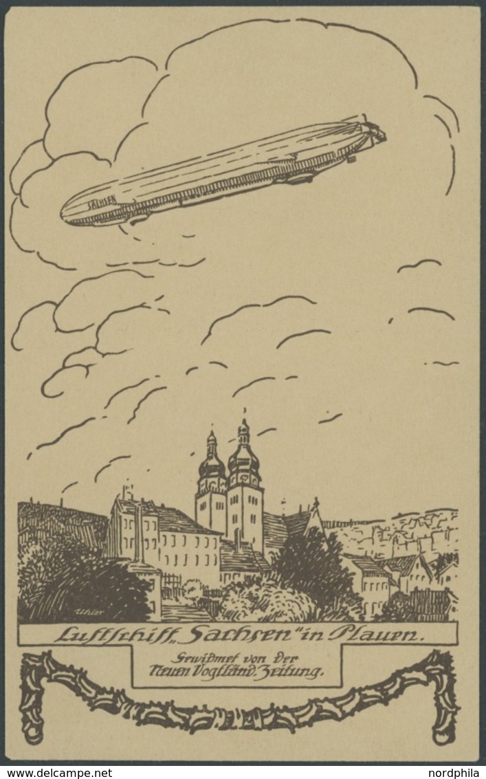 ALTE ANSICHTSKARTEN 1913, LZ 17 (Sachsen) Vogtlandfahrt, Sonderkarte Der Neuen Vogtländischen Zeitung (senkrechtes Bild) - Other & Unclassified