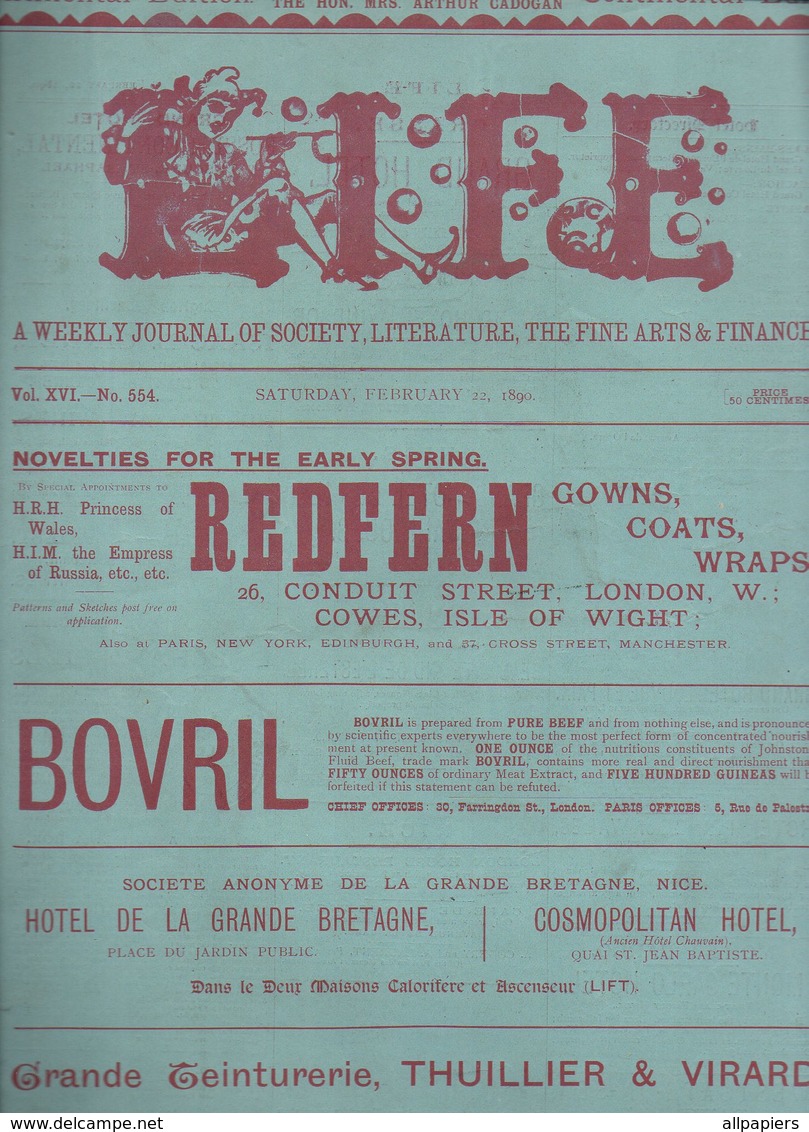 Life N°554 In And Out Society - In The Stalls - Life Non The Riviera - In The City - Rosalinds Past And present De 1890 - Novedades/Actualidades