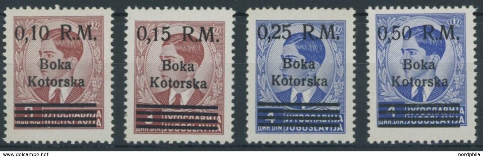 KOTOR 7-10 **, 1944, Boka Kotorska, Postfrischer Prachtsatz, Kurzbefund Kleymann, Mi. 240.- - Besetzungen 1938-45