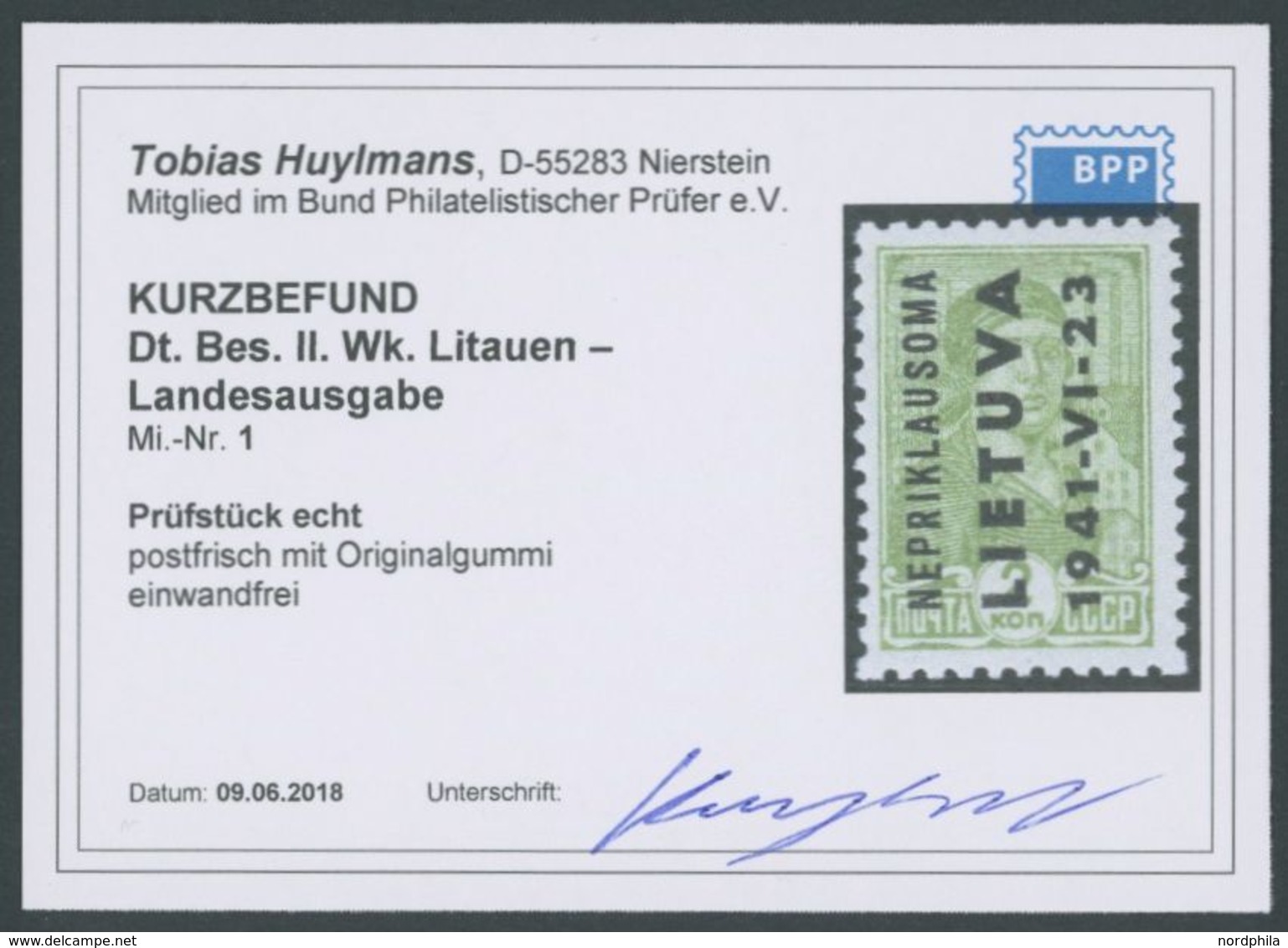 ALEDSCHEN 1-9 **, 1941, Werktätige, Postfrischer Prachtsatz, 2 K. Kurzbefund Huylmans, Mi. 220.- - Besetzungen 1938-45