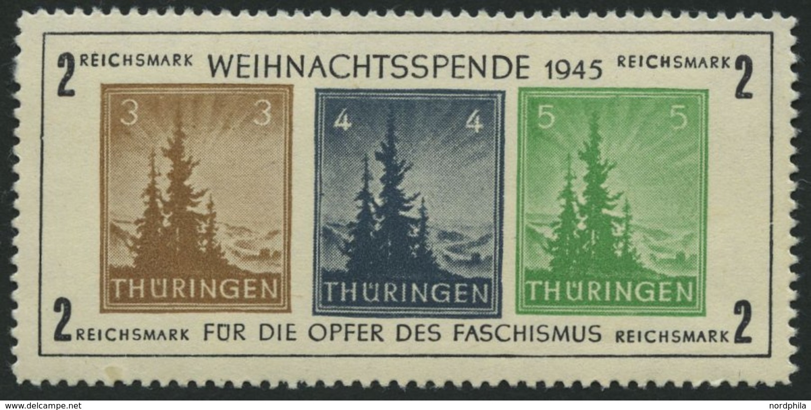 THÜRINGEN Bl. 1xa **, 1945, Block Antifa, Weißes Kartonpapier, Type II, Pracht, Mi. 450.- - Other & Unclassified