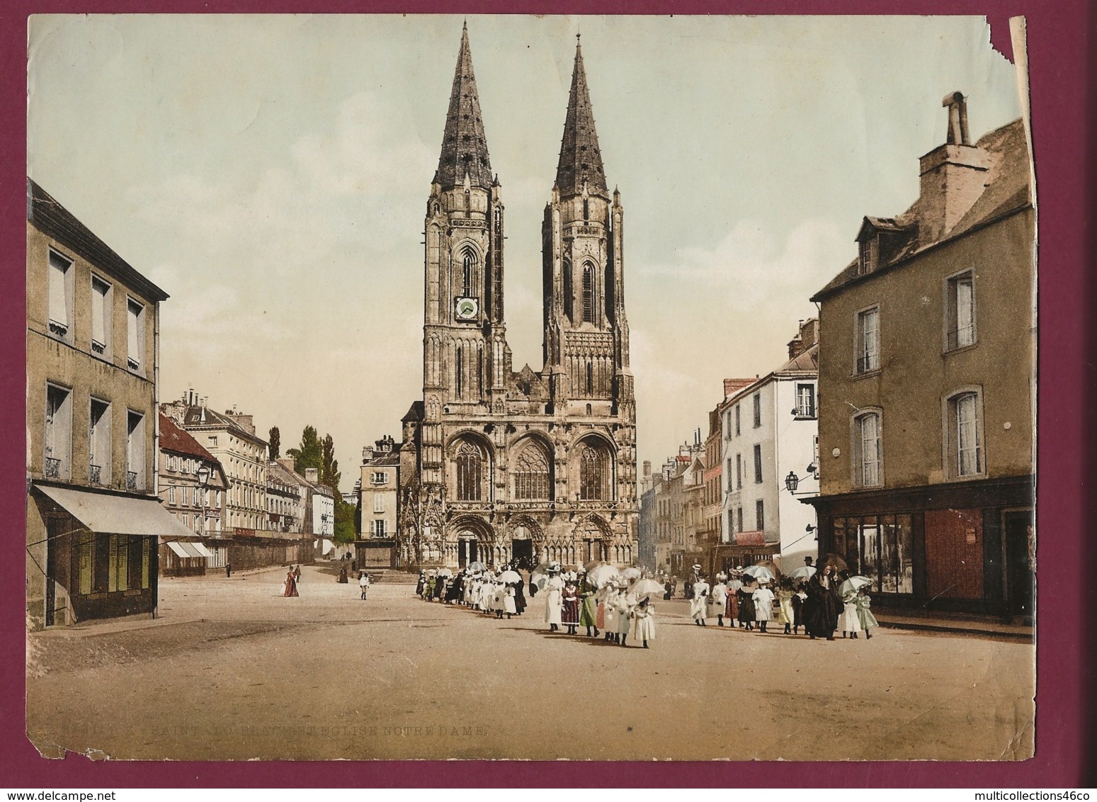 230220 - PHOTO ANCIENNE PZ N°9731 - 50 SAINT LO Place Et église Notre Dame - Saint Lo