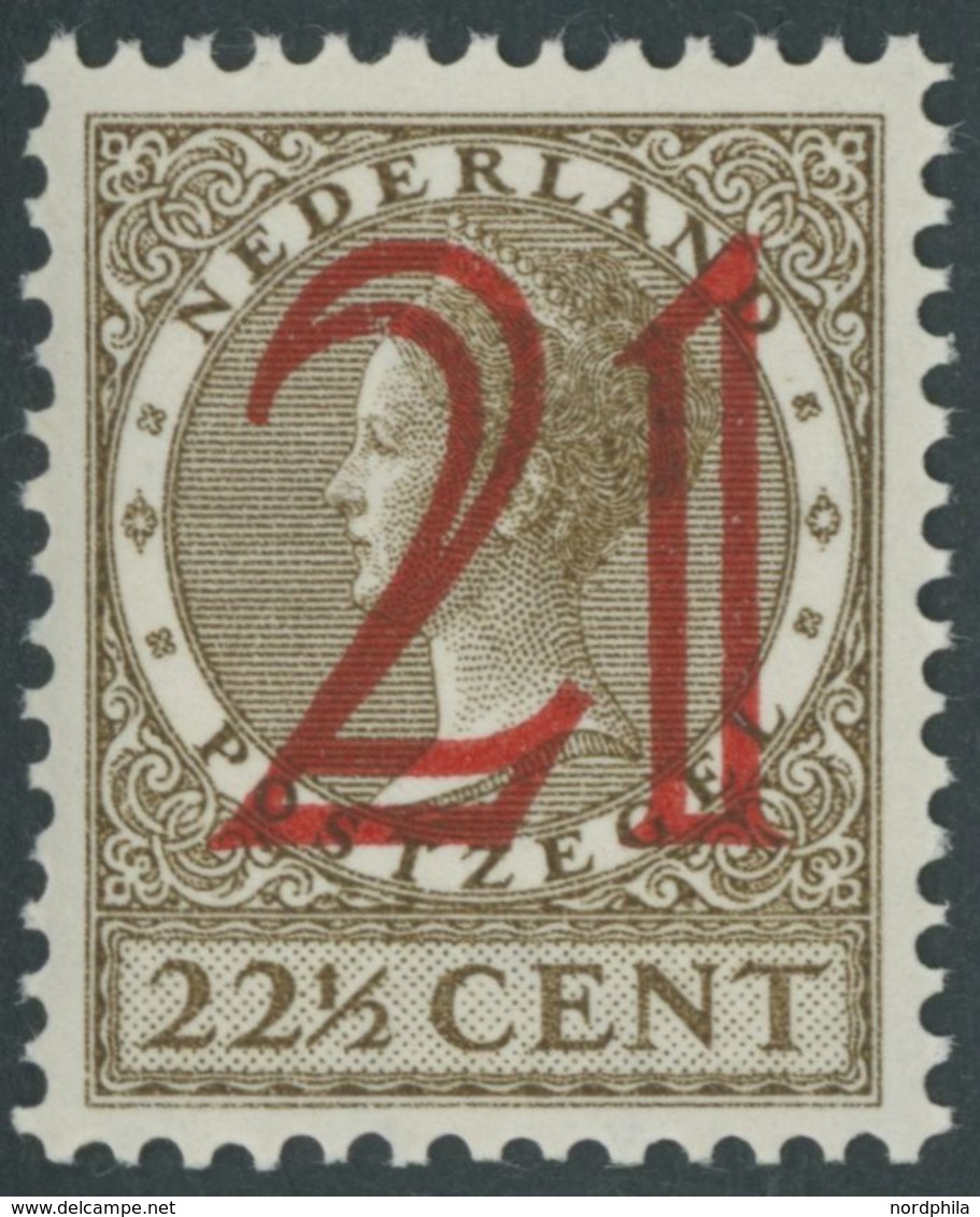 NIEDERLANDE 228 **, 1929, 21 Auf 221/2 C. Olivbraun, Postfrisch, Pracht, Mi. 60.- - ...-1852 Precursores