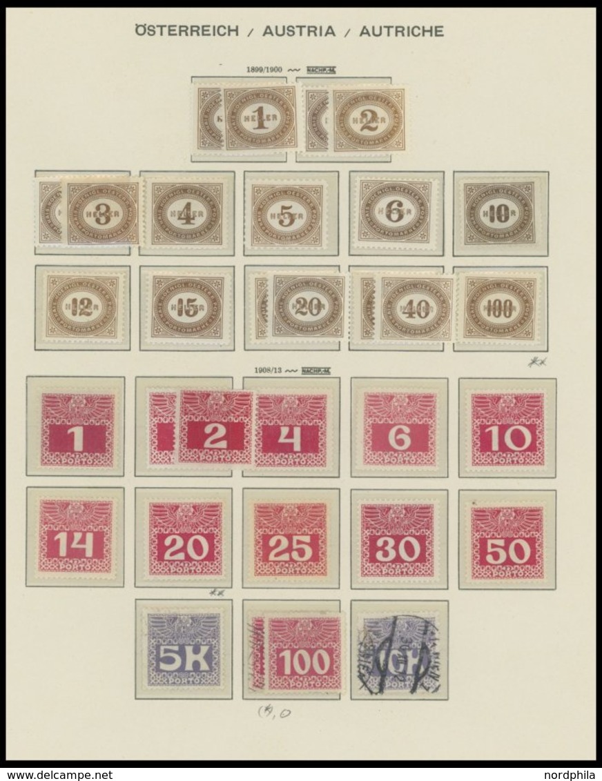 PORTOMARKEN *,** , Ungebrauchter Sammlungsteil Portomarken Von 1894-1986, Fast Nur Prachterhaltung - Postage Due