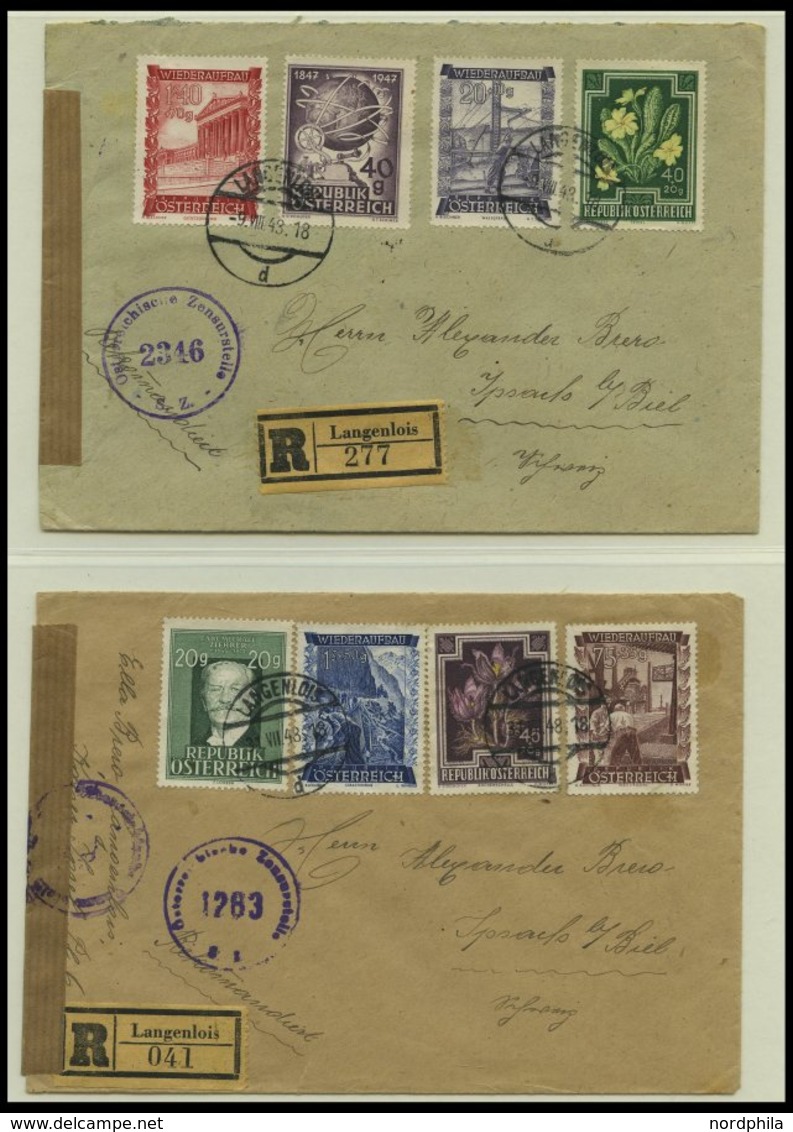 SAMMLUNGEN 1945-52, Sammlung von 19 verschiedenen Belegen mit Zensurstempeln, meist Einschreibbriefe, meist Pracht, besi