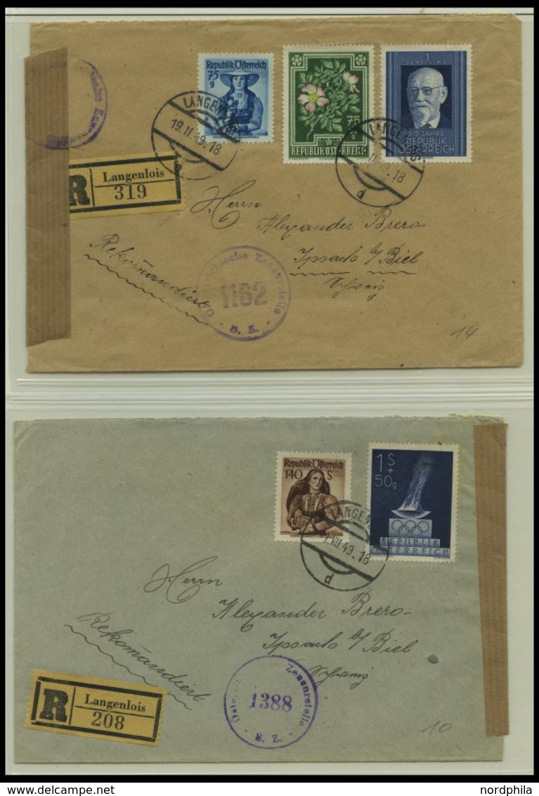 SAMMLUNGEN 1945-52, Sammlung von 19 verschiedenen Belegen mit Zensurstempeln, meist Einschreibbriefe, meist Pracht, besi