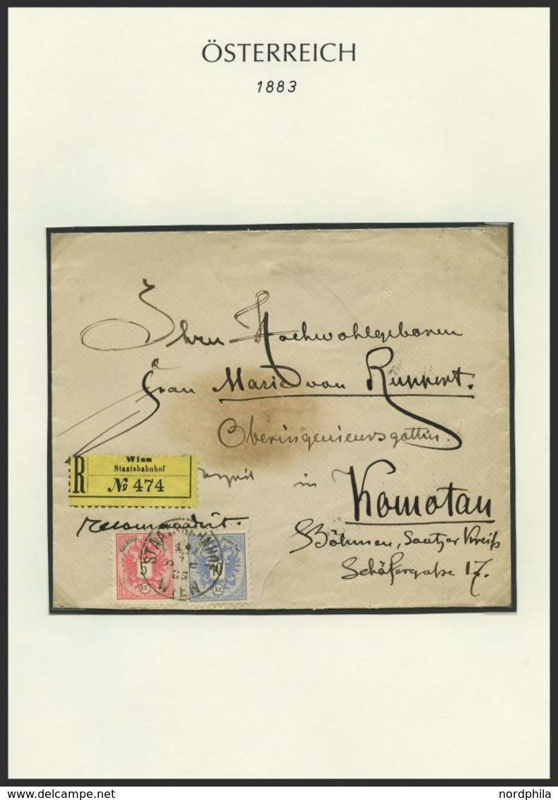 SAMMLUNGEN 44-47 BRIEF, 1883-89, interessante Sammlung Doppeladler überwiegend auf Briefen und Ganzsachenkarten, mit mei