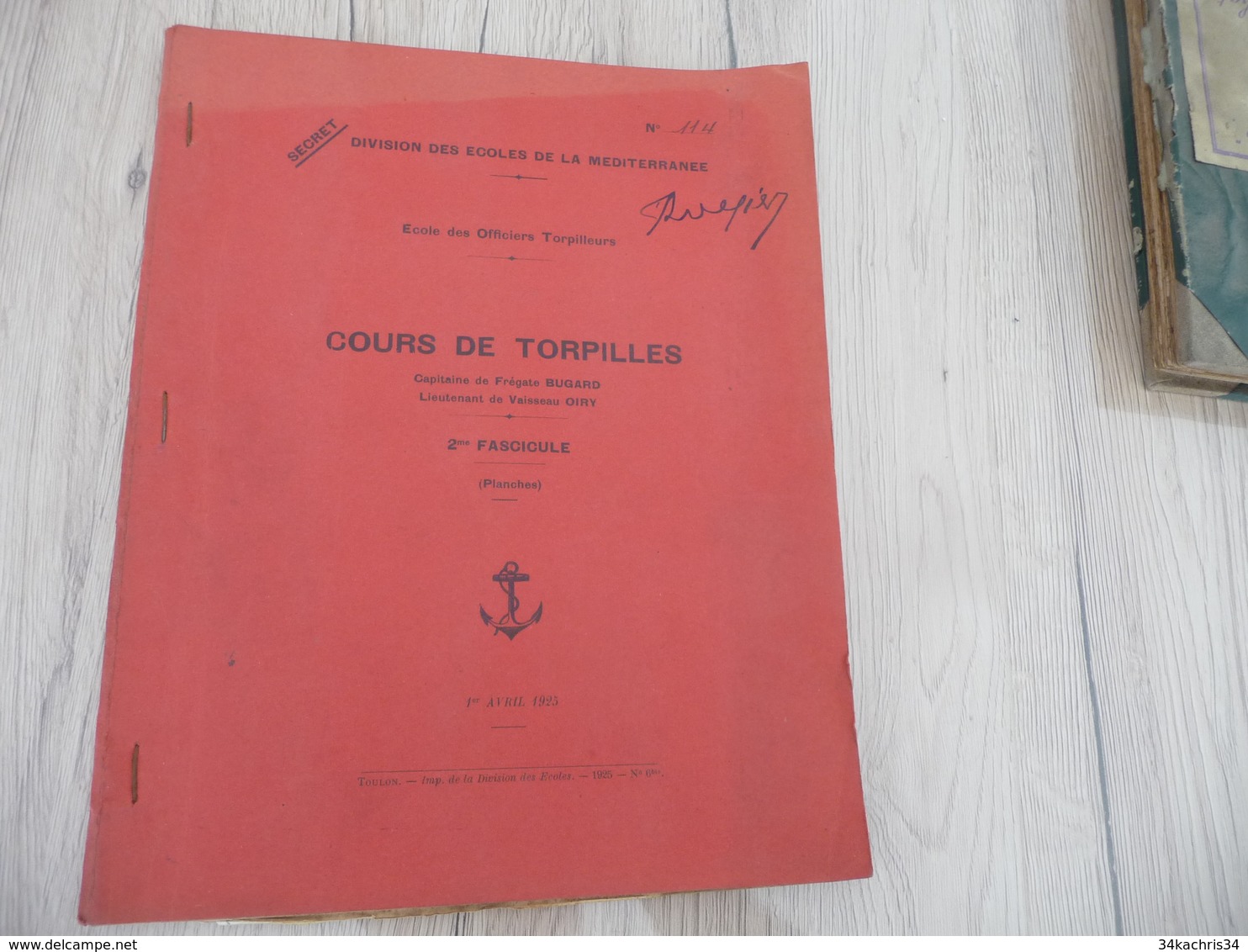 1925 Fascicule De Planches Cours De Torpilles Bugard Oiry 32 Planches + 3 Tableaux - Documenti