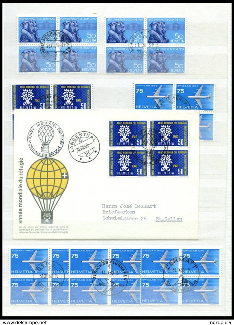 SAMMLUNGEN VB O , 1911-74, Saubere Sammlung Von 810 Verschiedenen Viererblocks Mit Zentrischen Stempeln, Prachtsammlung, - Collections