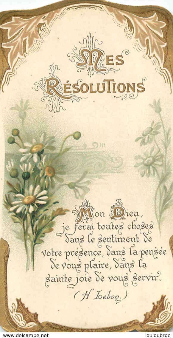 IMAGE PIEUSE CANIVET MES RESOLUTIONS - Devotion Images