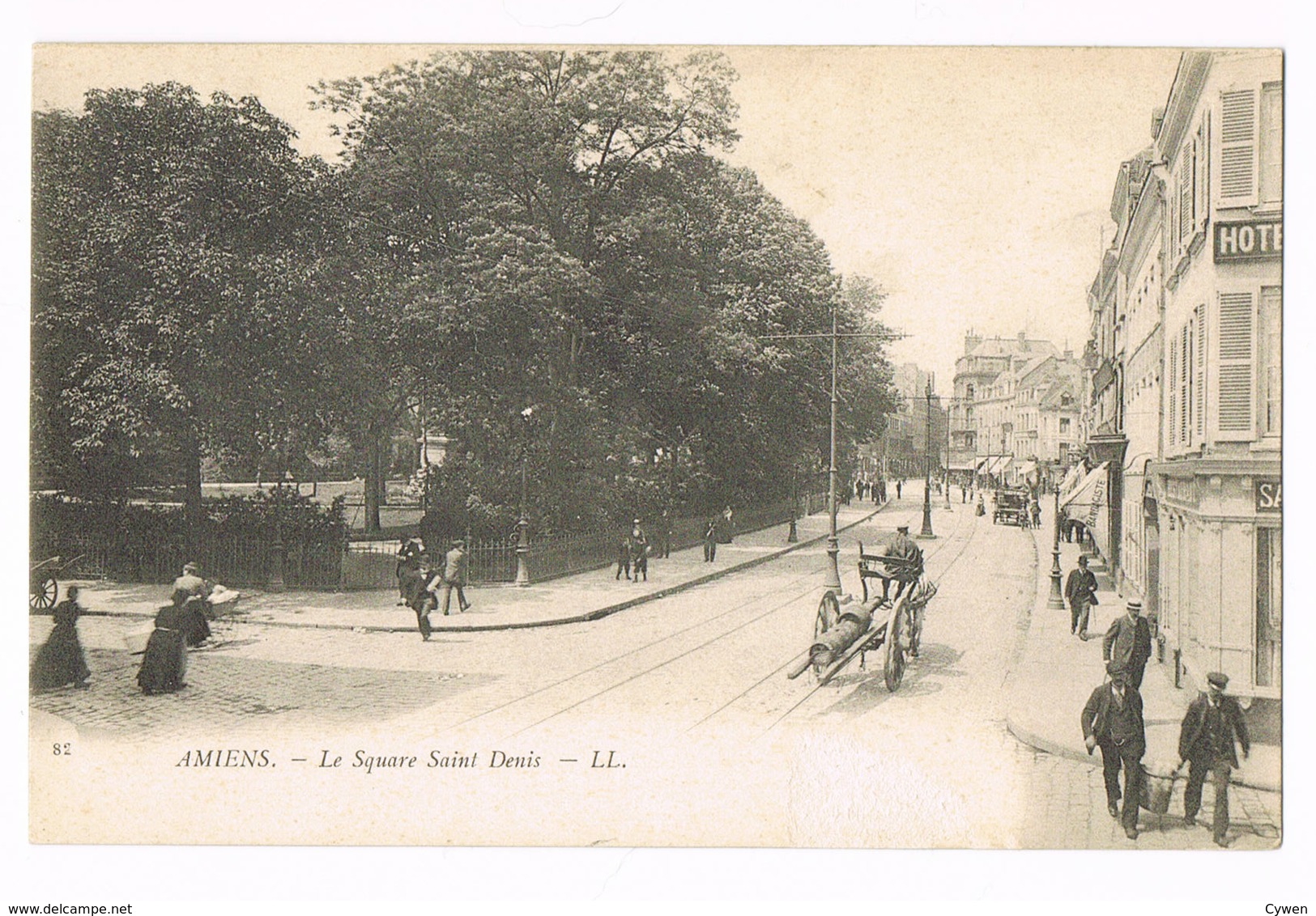 82 Amiens - Le Square Saint Denis - Animée - Charrette - Attelage - LL - Dos Simple - Non-Circulé/Vierge - Amiens