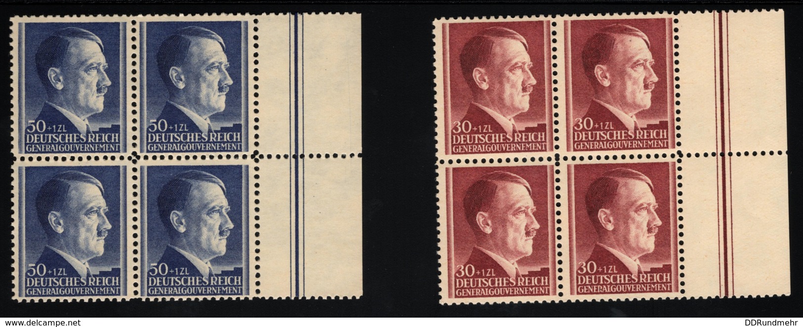 1942 20. April  Mi DE-GO 89 - 91 Yt DE-GO 100 - 02 Sg PL 444 - 46 AFA DE-GO 89 - 91 Xx  MNH Block Of 4 - Ungebraucht