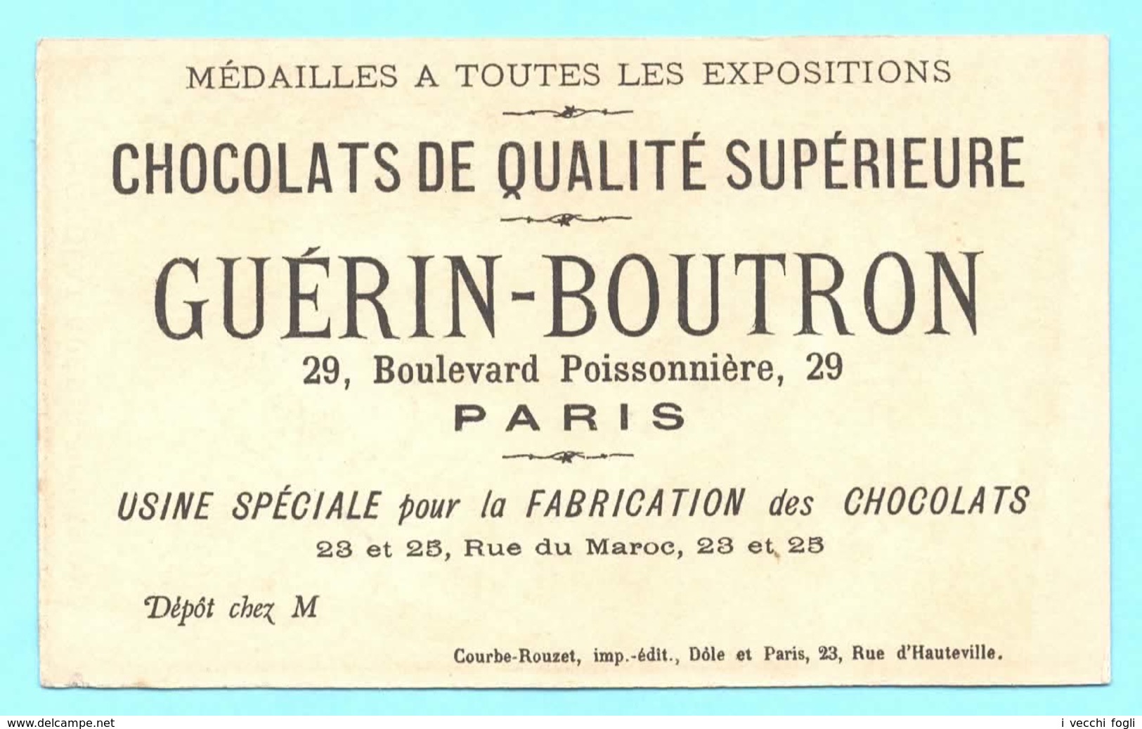 Chromo Chocolat Guérin-Boutron. Dans La Gendarmerie. De Service. Fond Doré. Imp. Courbe-Rouzet. - Guerin Boutron