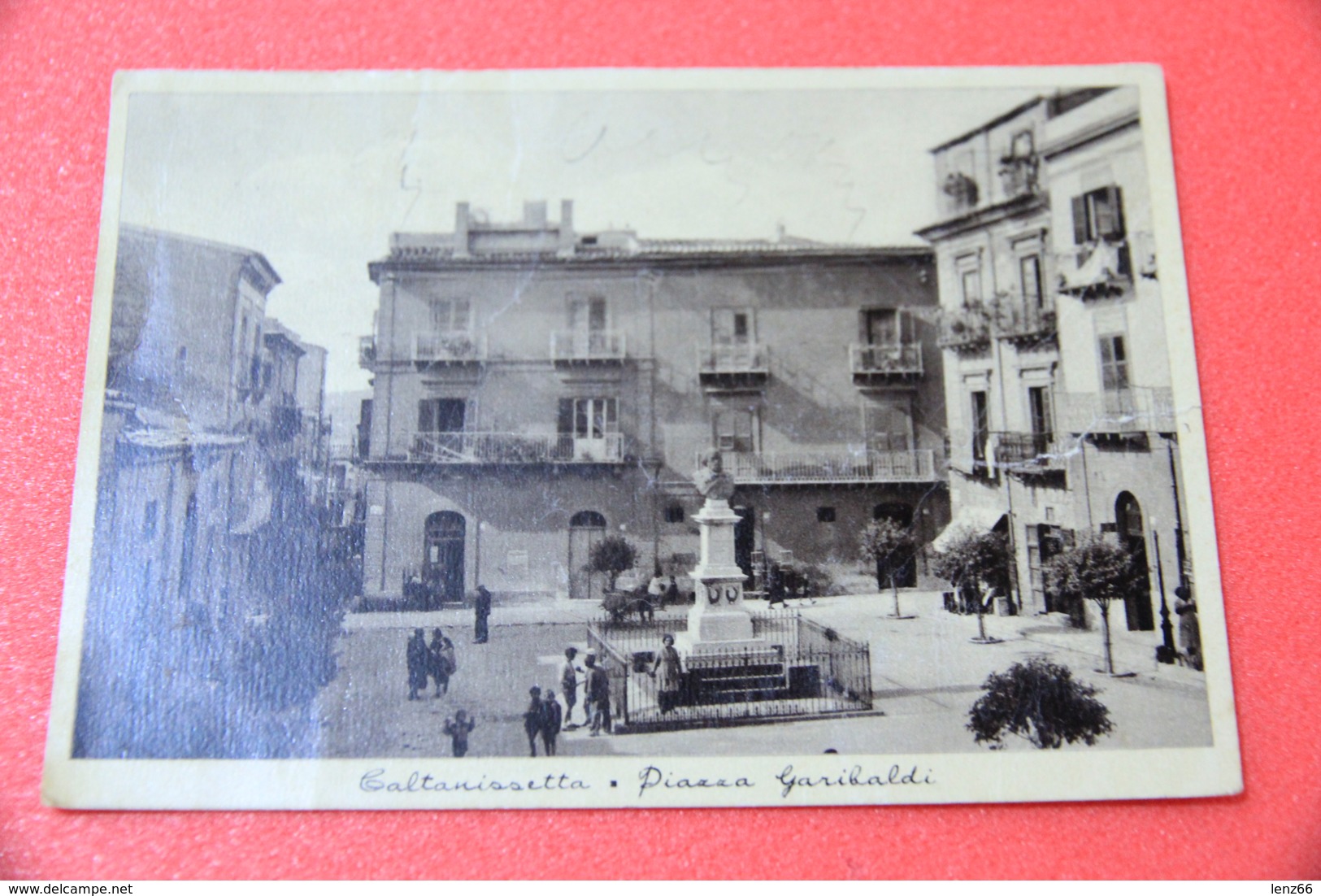 Caltanissetta Piazza Garibaldi 1940 Ed. Lapaglia +  Segni Del Tempo - Caltanissetta