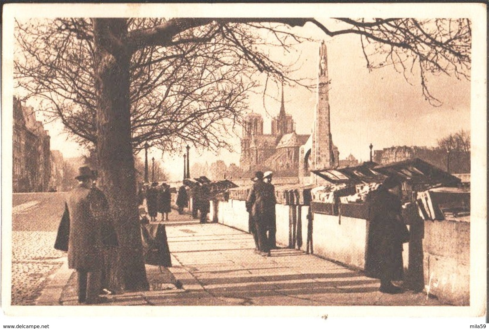 23. Le Quai De La Tournelle Vers Notre Dame. De Géza à Miss Lucienne Bouchet à Londres . Edit D'Art Yvon Paris. 1936. - La Seine Et Ses Bords