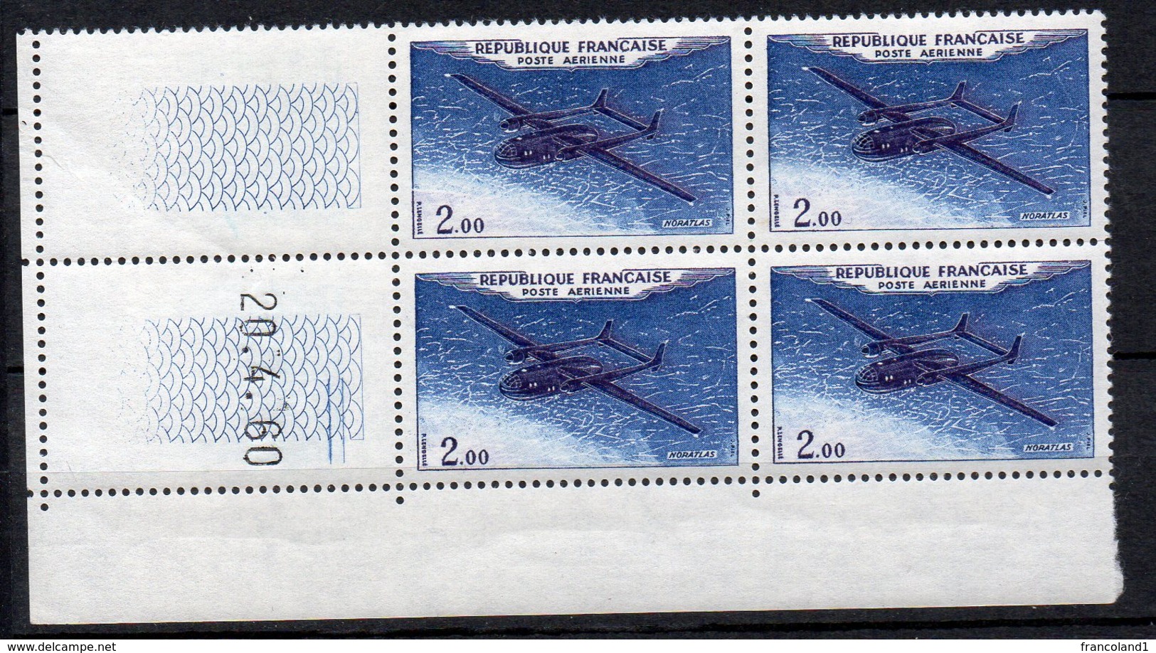 1960 Francia Posta Aerea N. A38 Quartina Datata Integra MNH** - 1960-1969