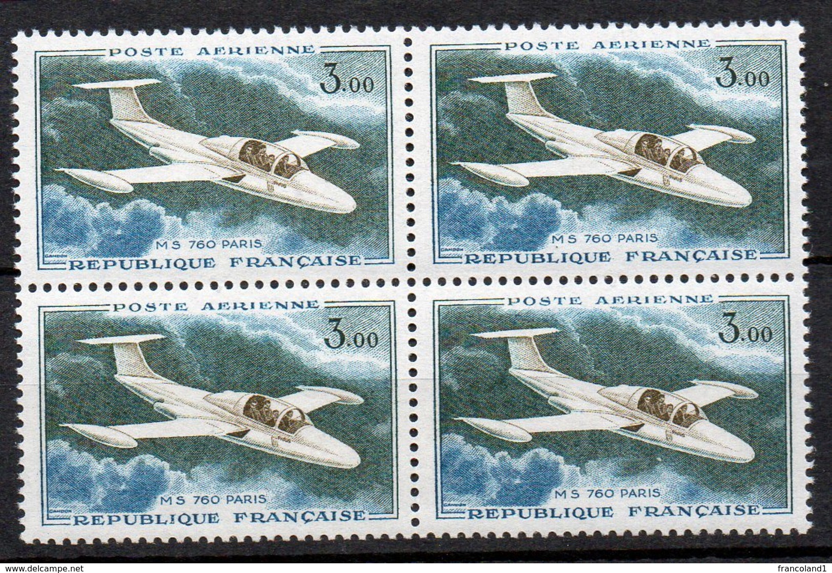 1960 Francia Posta Aerea N. A39 Quartina  Integra MNH** - 1960-.... Nuovi