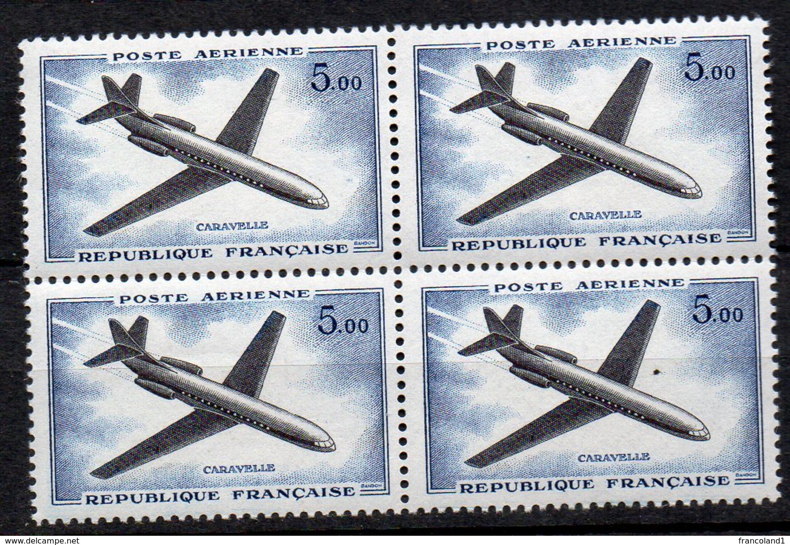 1960 Francia Posta Aerea N. A40 Quartina  Integra MNH** - 1960-.... Nuovi