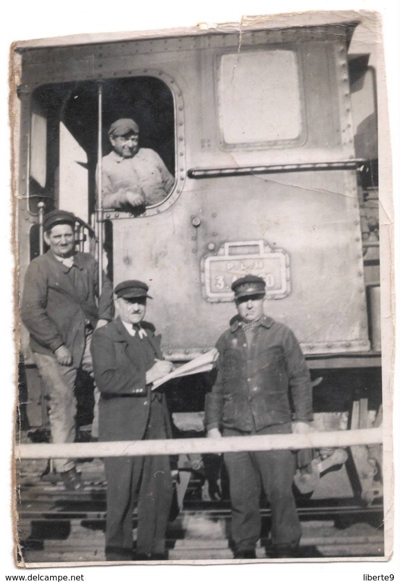 Locomotive P.L.M. C.1930 Cheminots Photo Chemin De Fer - Guerre, Militaire