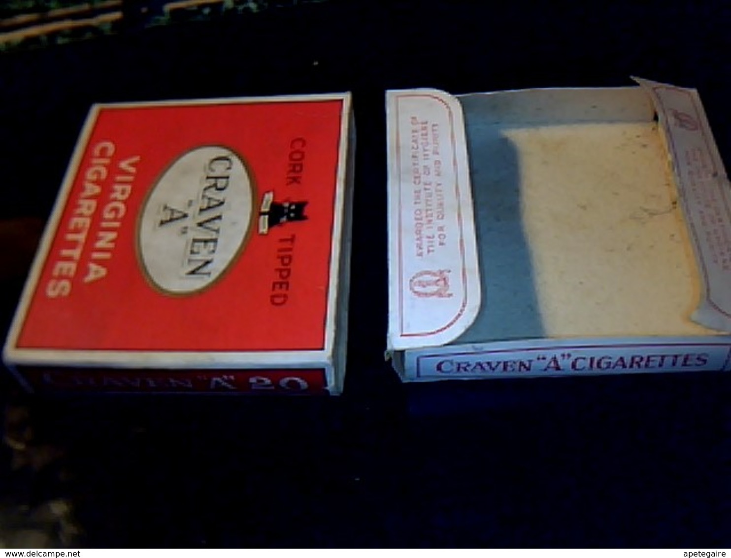 Angleterre Ancien Paquet   De Cigarettes Vide  Marque Cravent " A"  CORK TIPPED - Autres & Non Classés