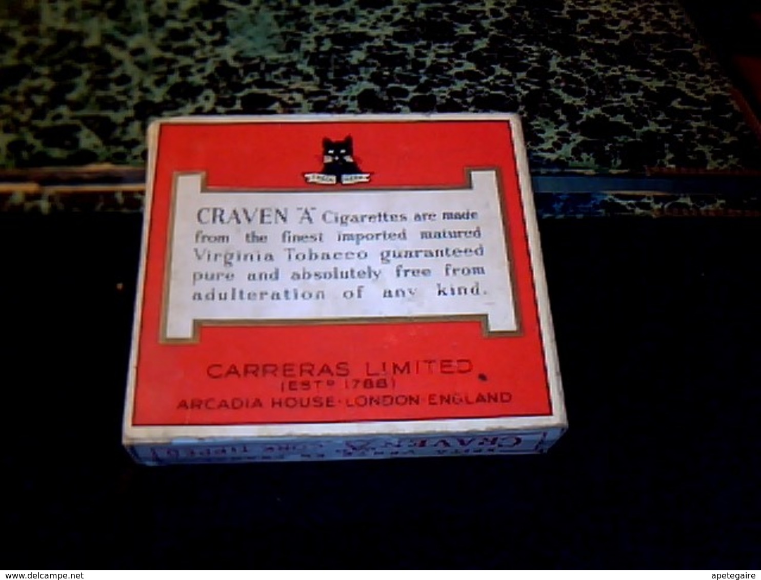 Angleterre Ancien Paquet   De Cigarettes Vide  Marque Cravent " A"  CORK TIPPED - Autres & Non Classés