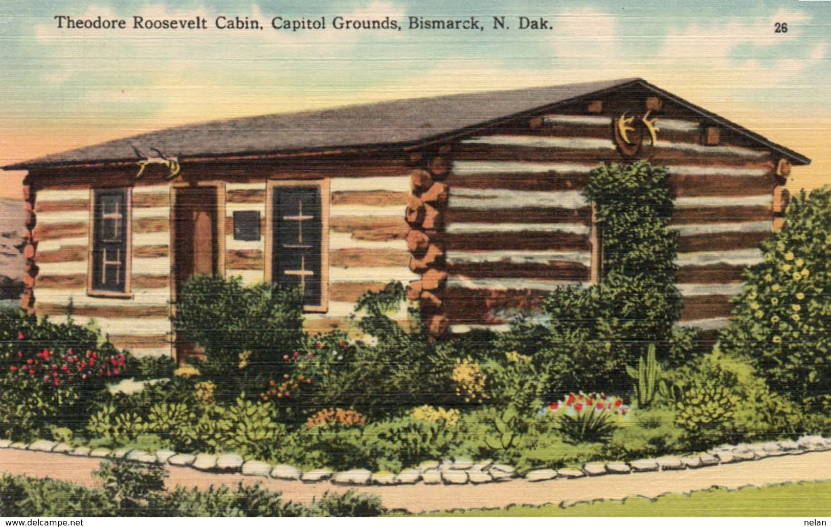 THEODORE ROOSEVELT CABIN-CAPITOL GROUNDS-BISMARCK ,N. DAK-1948 - Bismark