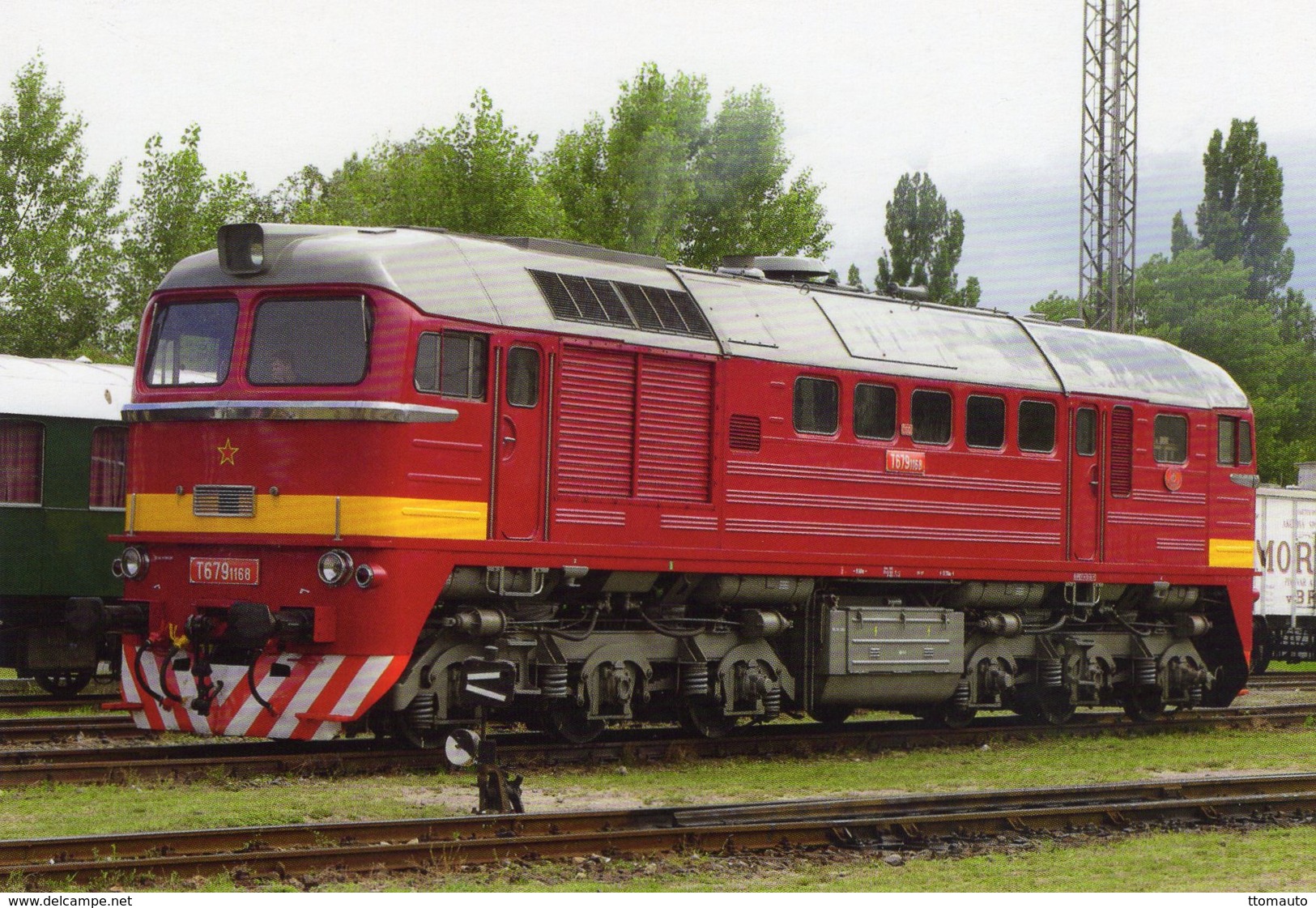 Diesel Locomotive No.T679 1168 (Originalfarbe) Of Slowakischen Eisenbahnen (ZSR)  In Pressburg 2011 -  CPM - Trains