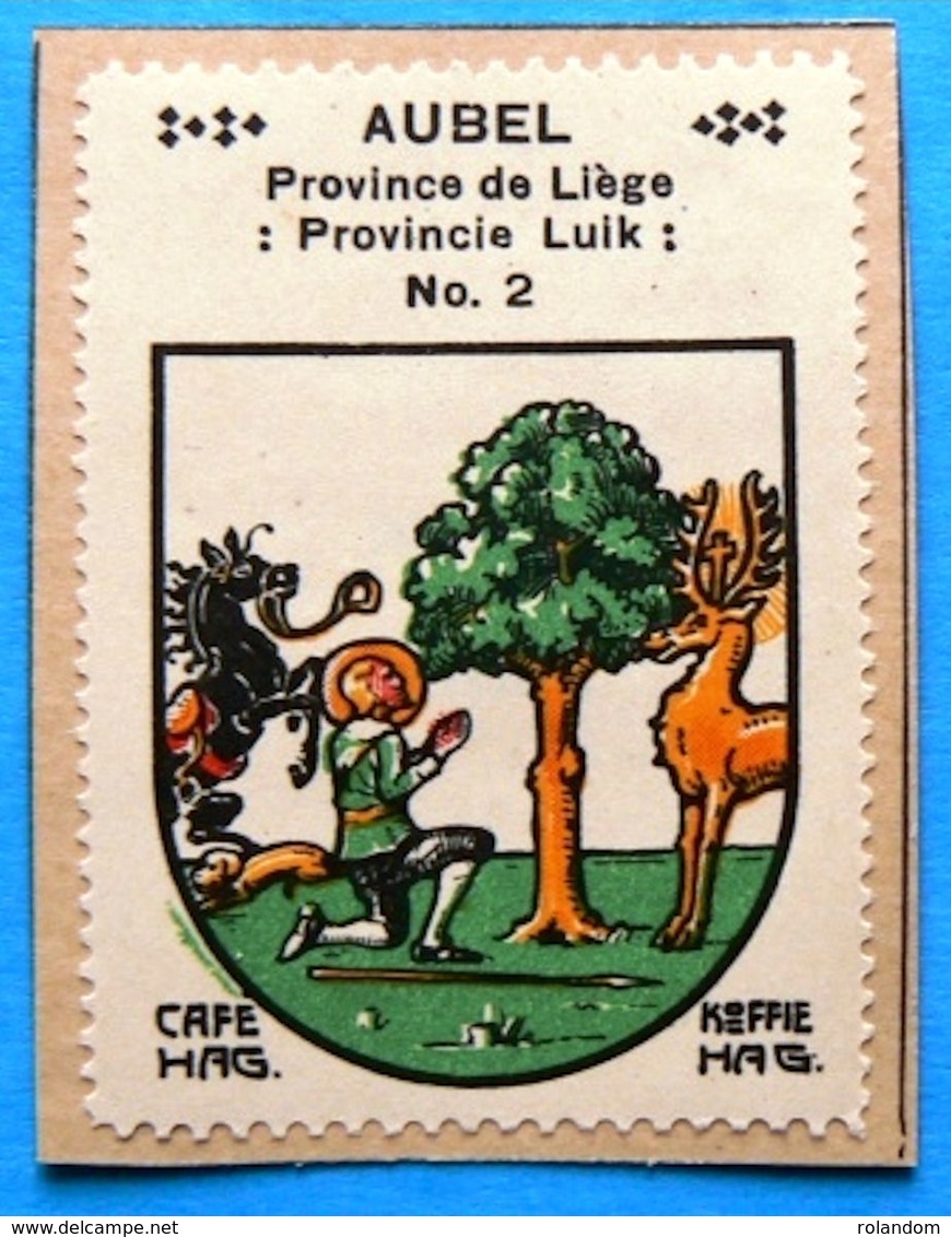 Prov Liège N002 Aubel Timbre Vignette 1930 Café Hag Armoiries Blason écu TBE - Thé & Café