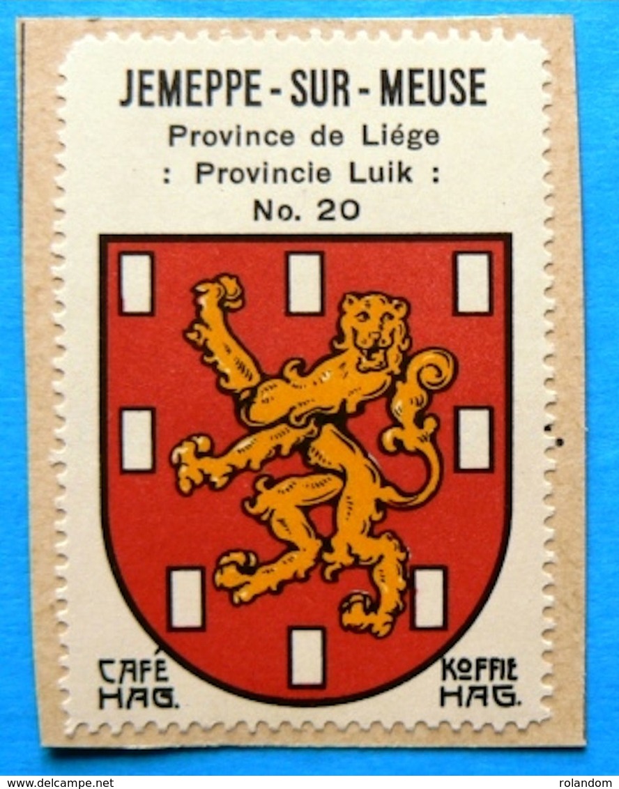 Prov Liège N020 Jemeppe-sur-Meuse Timbre Vignette 1930 Café Hag Armoiries Blason écu TBE - Thee & Koffie