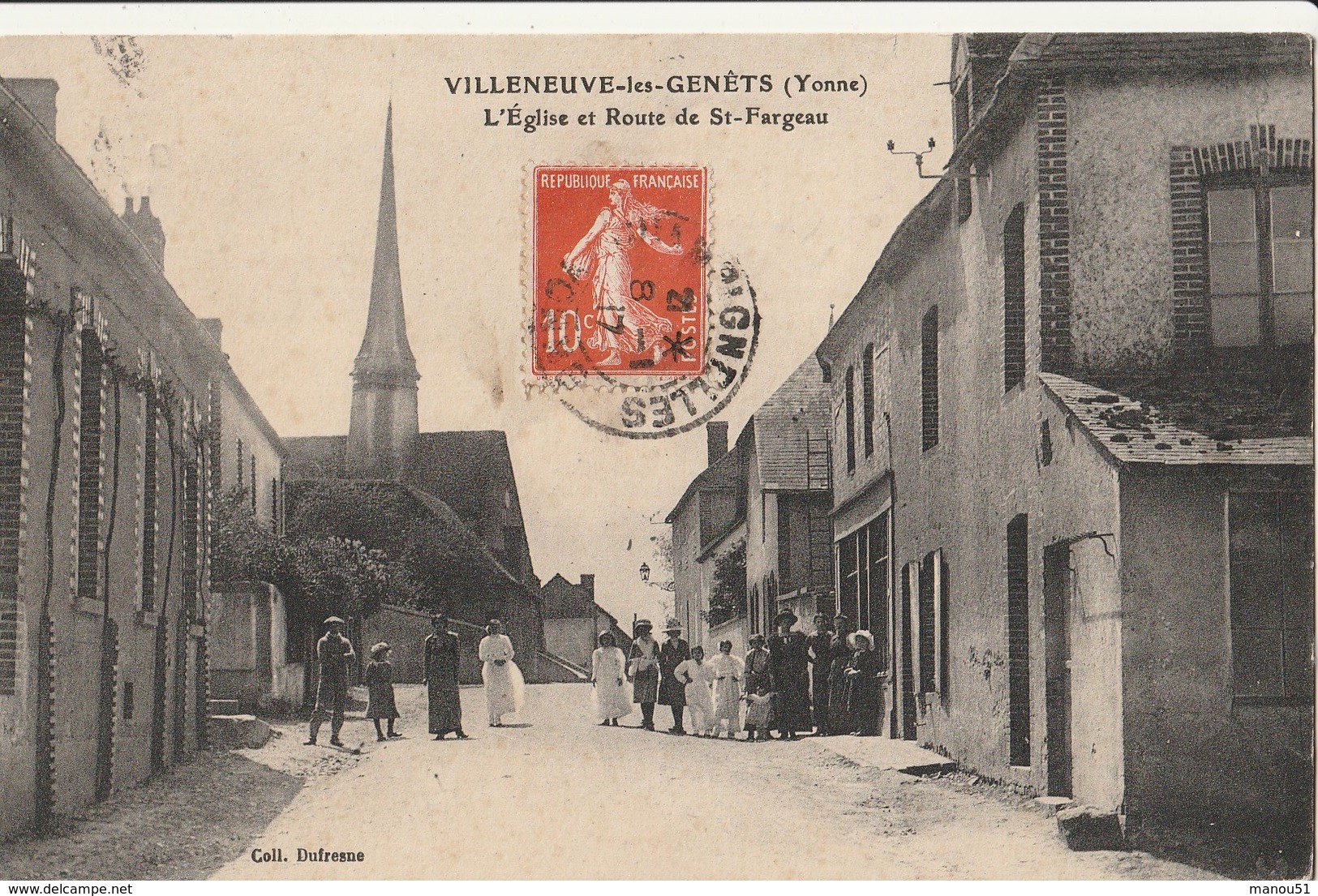 VILLENEUVE Les GENÊTS  L'Eglise Et Route De St Fargeau - Autres & Non Classés