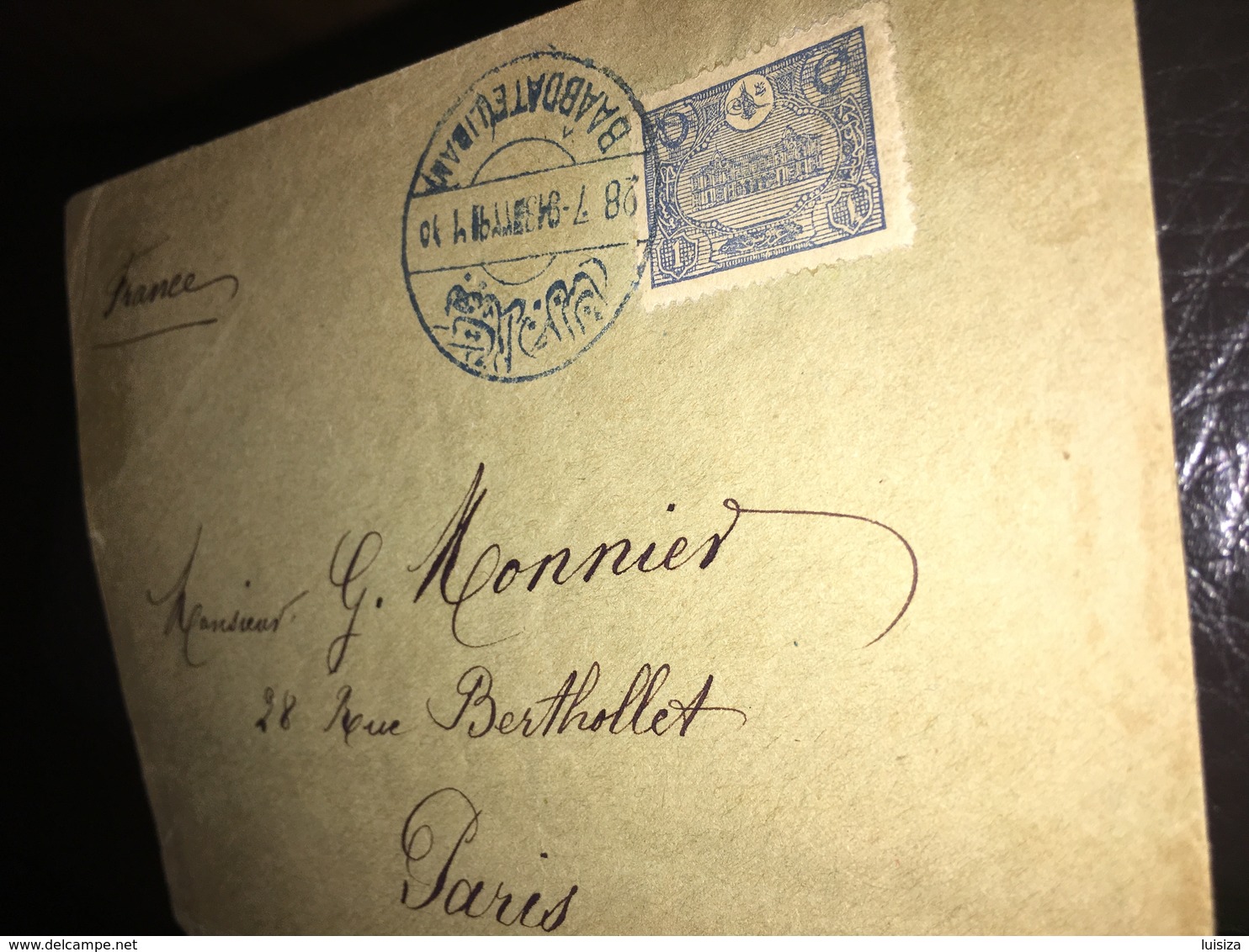 See Photos. Turkey 1913 Cover. From  Baabdate, Lebanon To Paris, France. - Lebanon