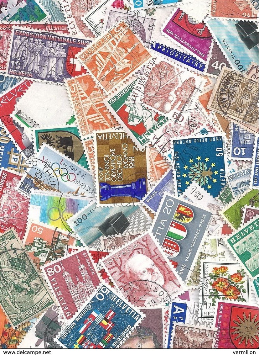 VRAC 2 - SUISSE / SUPERBE LOT DE + DE 999 TIMBRES, TOUTES PERIODES, NOMBREUSES SURTAXE, Environ 0.01 € Le TIMBRE - Vrac (min 1000 Timbres)