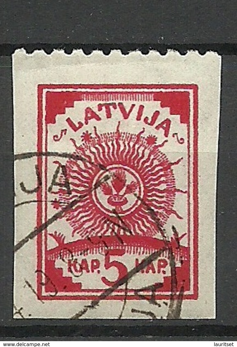 LETTLAND Latvia 1919 Michel 16 Upper Margin Perforated 9 3/4 O - Latvia