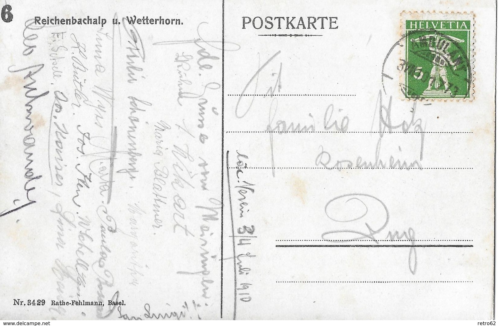 REICHENBACHALP → Alphütte Mit Dem Wetterhorn Anno 1910 - Reichenbach Im Kandertal