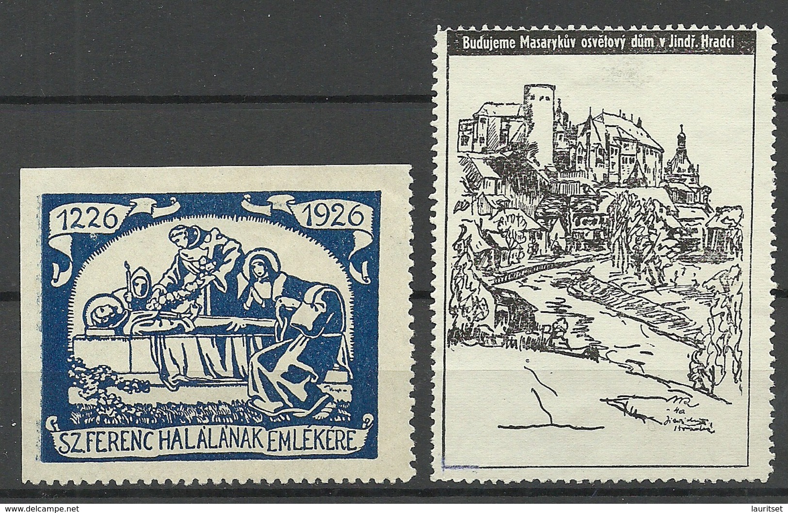 Czech 1920ies - 2 Old Poster Stamps (*) - Erinnophilie