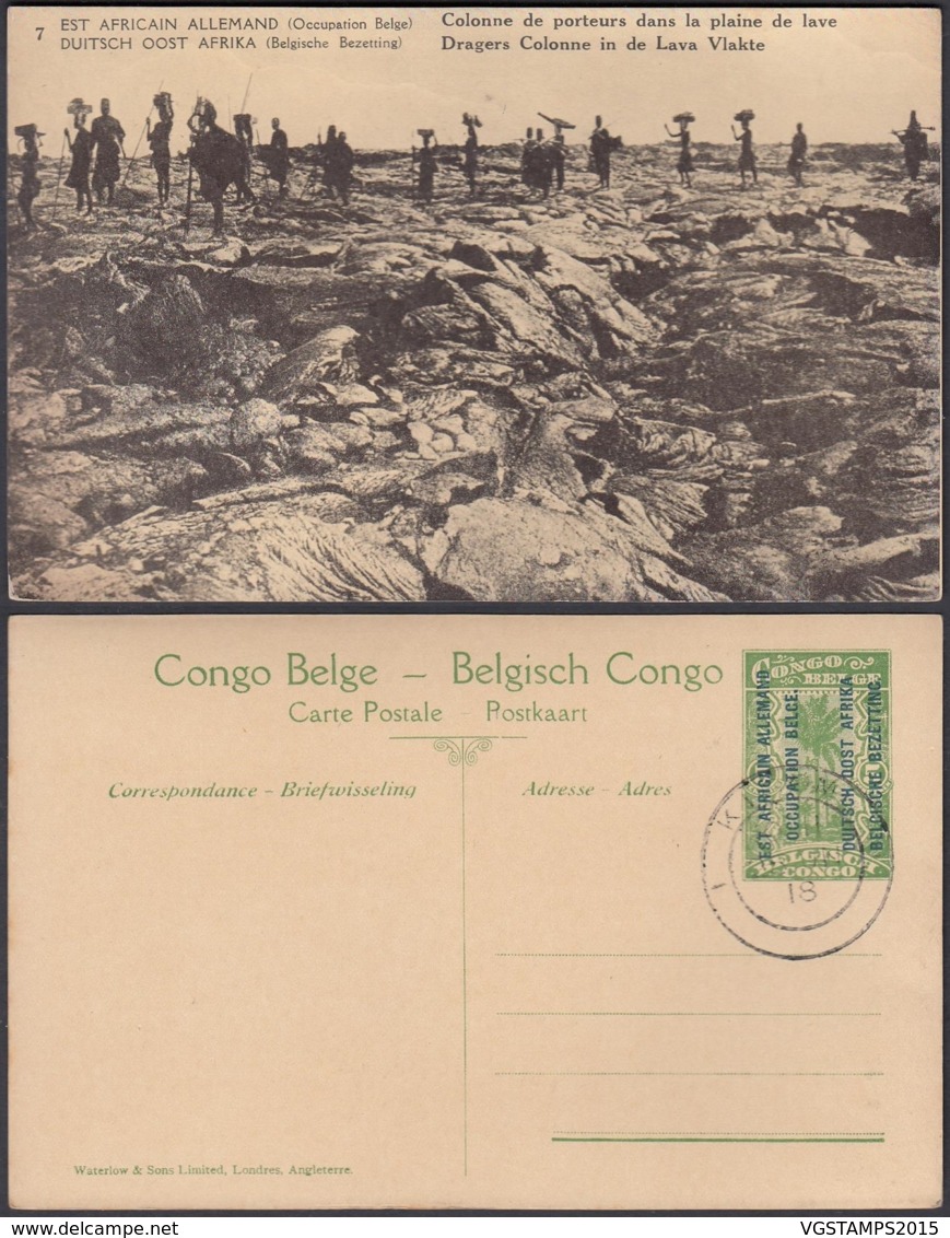 CONGO EP VUE 5C VERT "N°7 EST AFRICAIN ALLEMAND (Occupation Belge) Colonne De Porteurs" (DD) DC7018 - Interi Postali