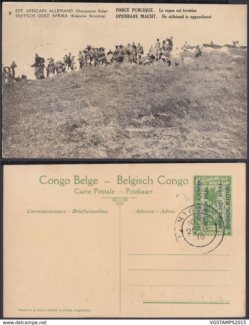 CONGO EP VUE 5C VERT "N°8 EST AFRICAIN ALLEMAND (Occupation Belge) Force Publique Le Repos Est Terminé" (DD) DC7019 - Stamped Stationery