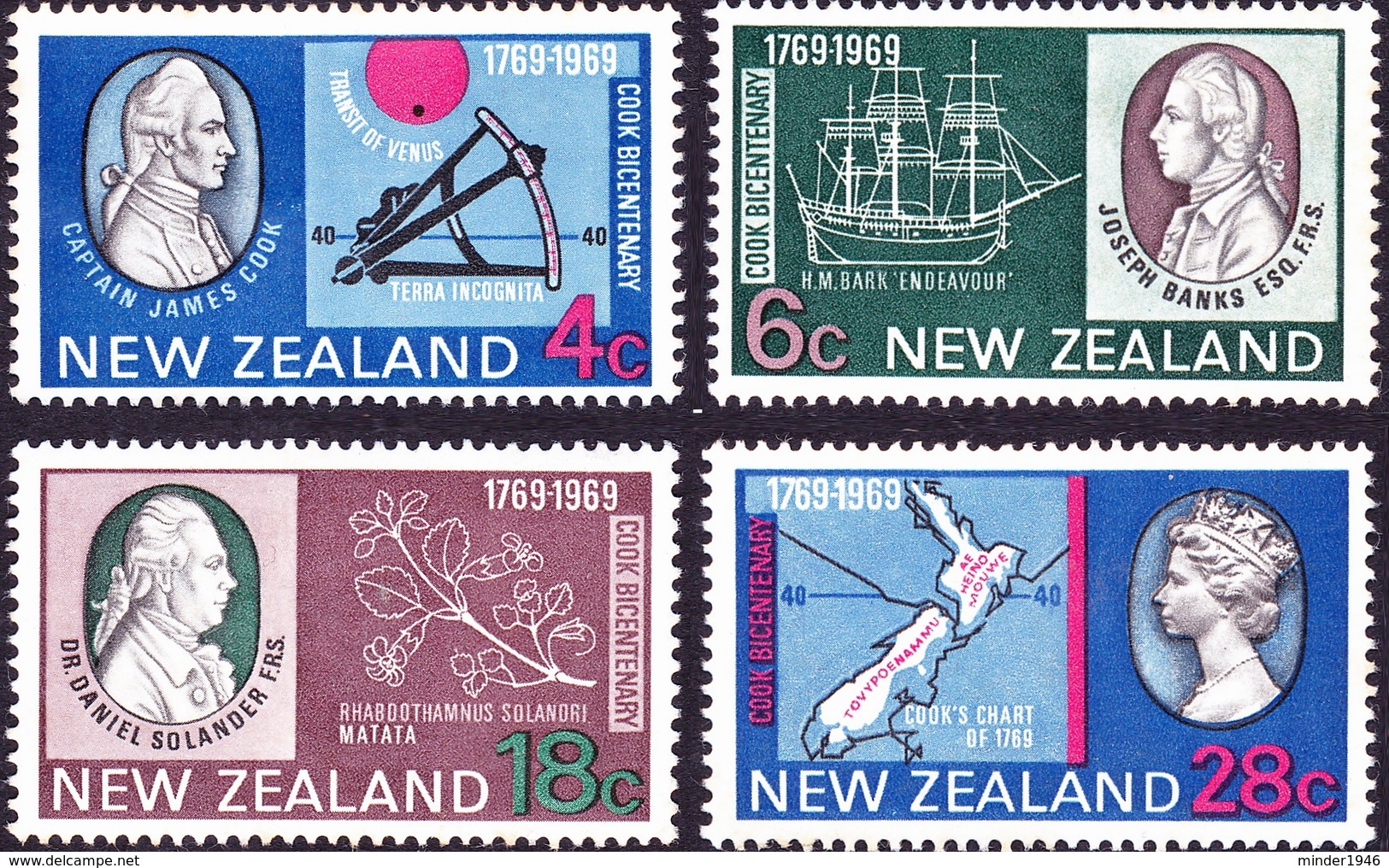 NEW ZEALAND 1969 200th Ann Of Captain Cook's Landing Set SG906/909 MNH - Used Stamps