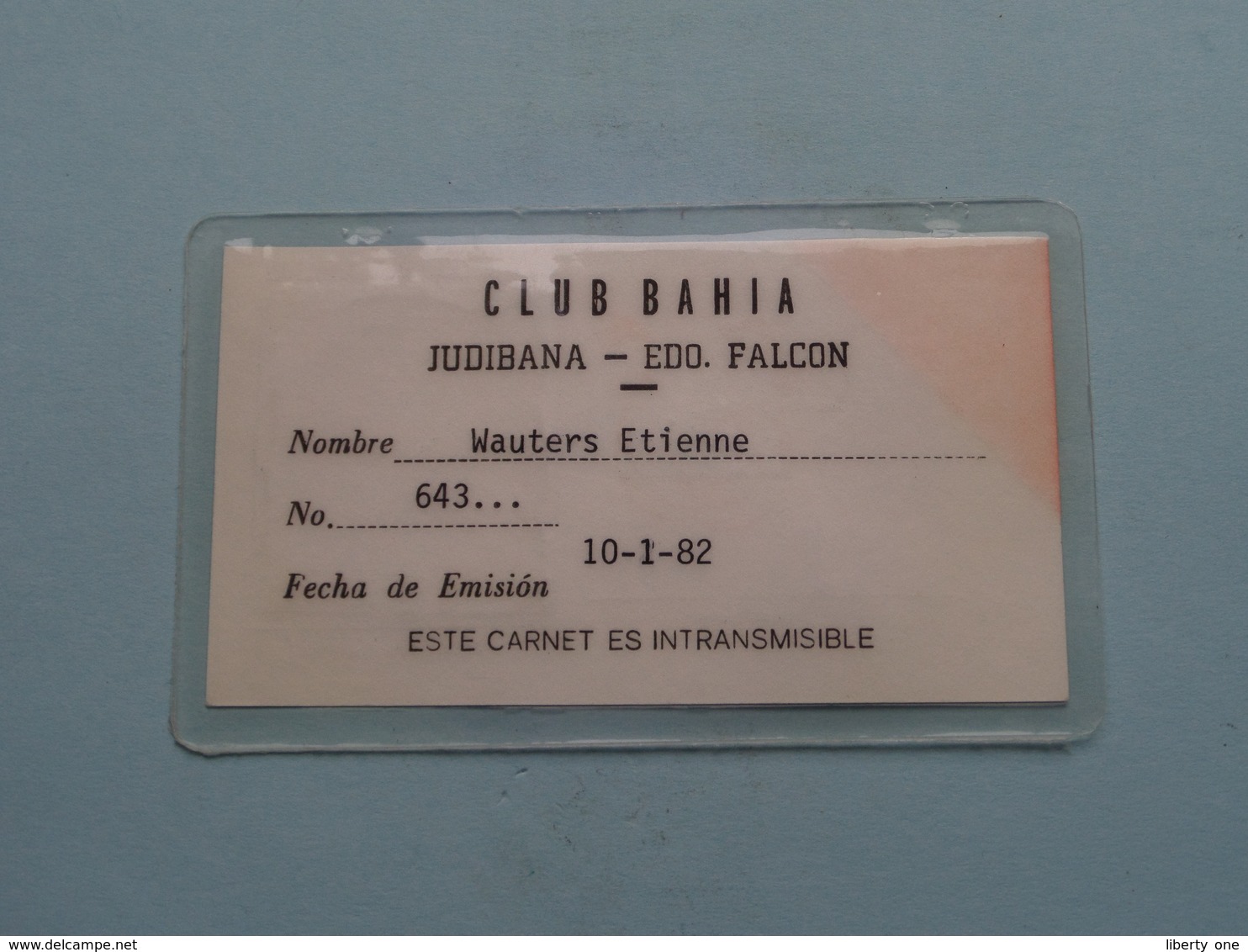 Club BAHIA ( Wauters > N° 643... ) JUDIBANA - Edo. FALCON ( Zie Foto's ) 1982 ! - Tickets - Vouchers