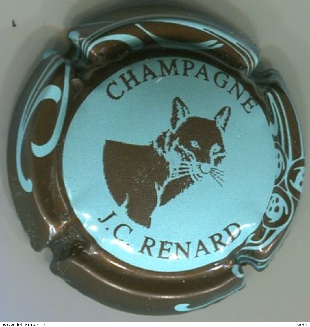 CAPSULE-CHAMPAGNE RENARD J.C. N°14 Bleu Pâle, Contour Sparflex Marron - Autres & Non Classés