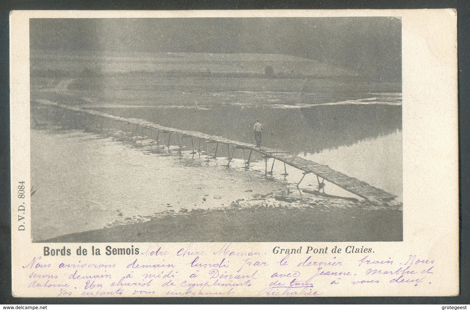 CP Des Bords De La Semois - Pont De CLAIES Affr. N°56 Obl. Sc PETIT FAYS 7 Sept. 1902 Vers Dour.  - W0483 - Bievre