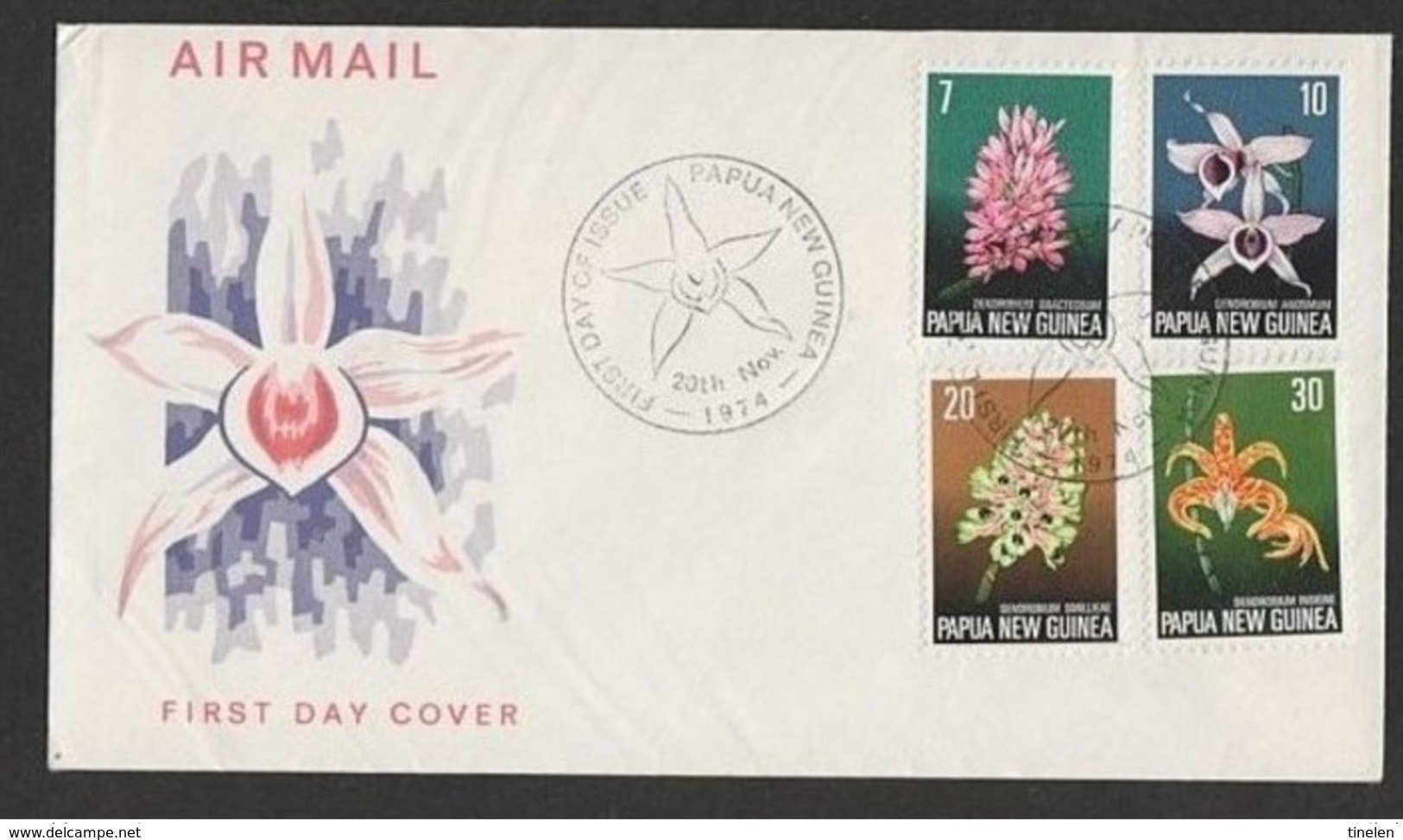 PAPUA NUOVA GUINEA - 20 11 1974 FDC ORCHIDEE - Orchidee