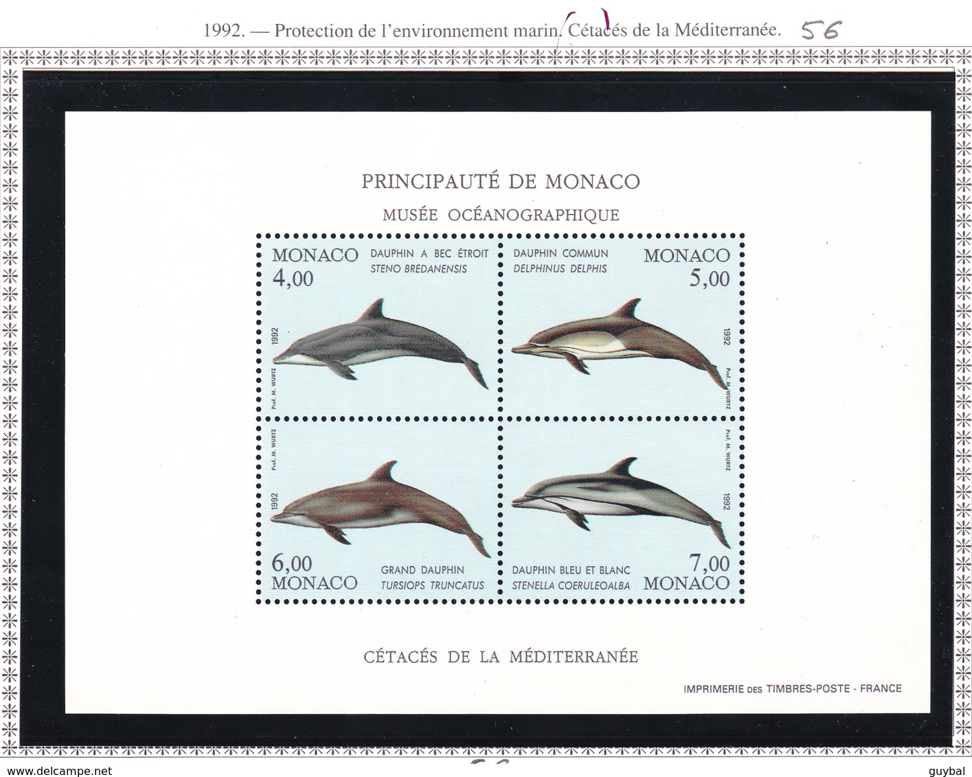 Monaco - Bloc Feuillet - 1992 - BF N°56** - Blocs