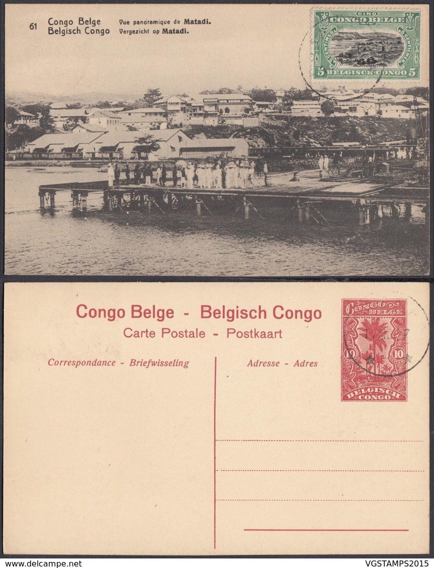 CONGO EP VUE 10C ROUGE "N°61 Congo Belge Vue Panoramique De Matadi" (DD) DC7063 - Entiers Postaux