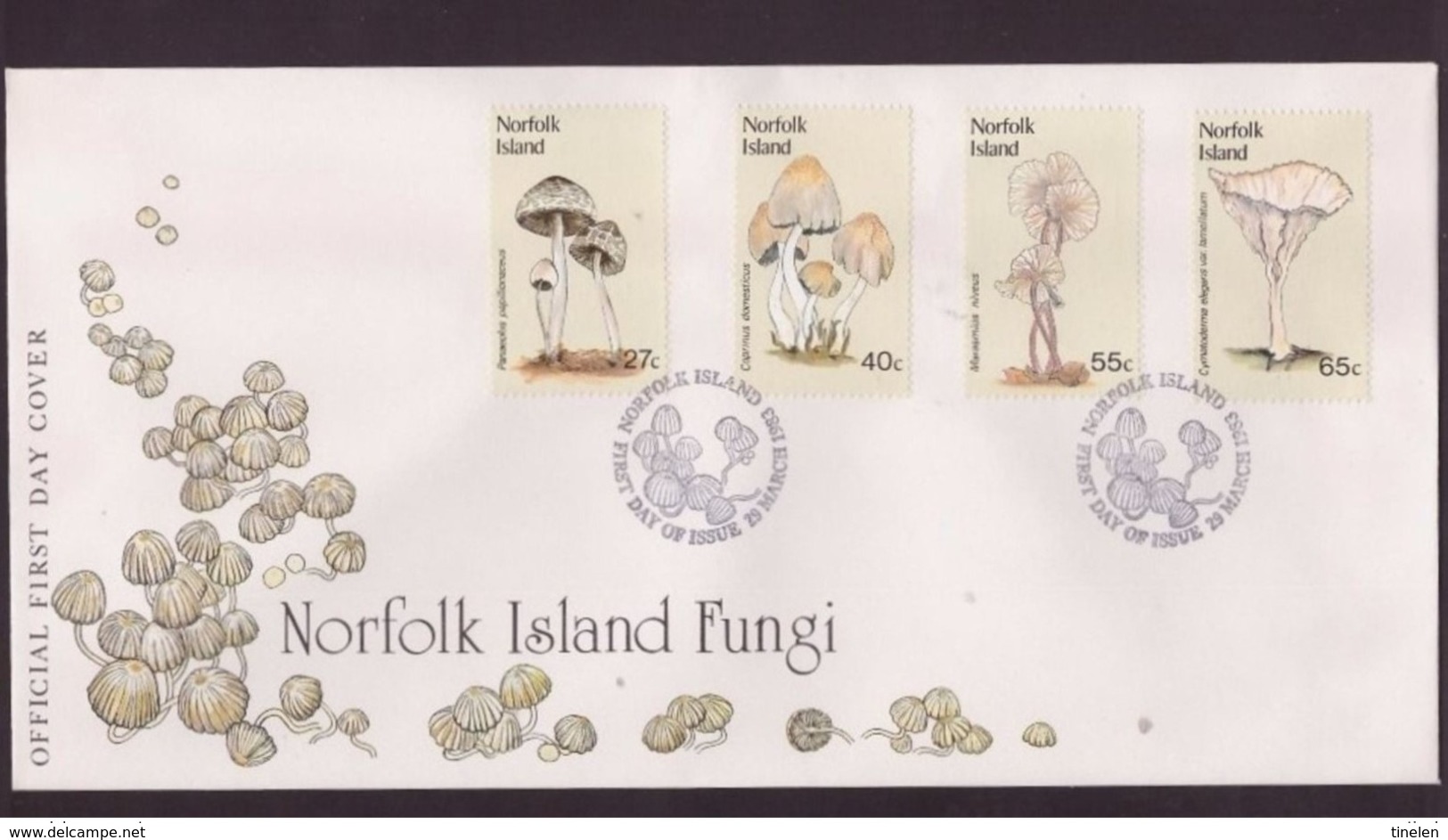 NORFOLK ISLAND - 29 3 1983 FDC FUNGHI - Funghi