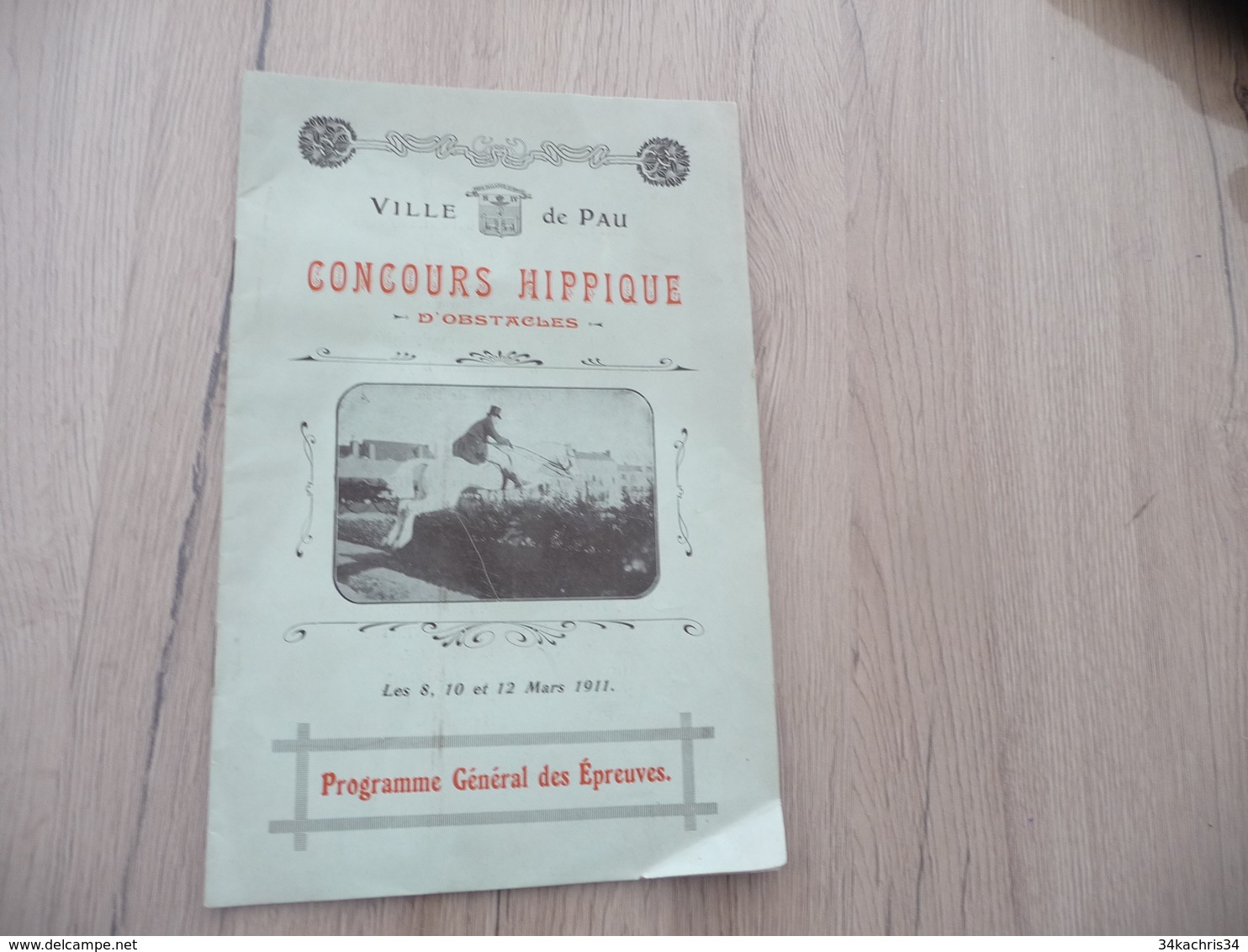 Plaquette Ville De Pau Programme Concours Hippique D'Obstacles 08/10/12/03/1911 8 Pages Textes/illustrations - Hipismo