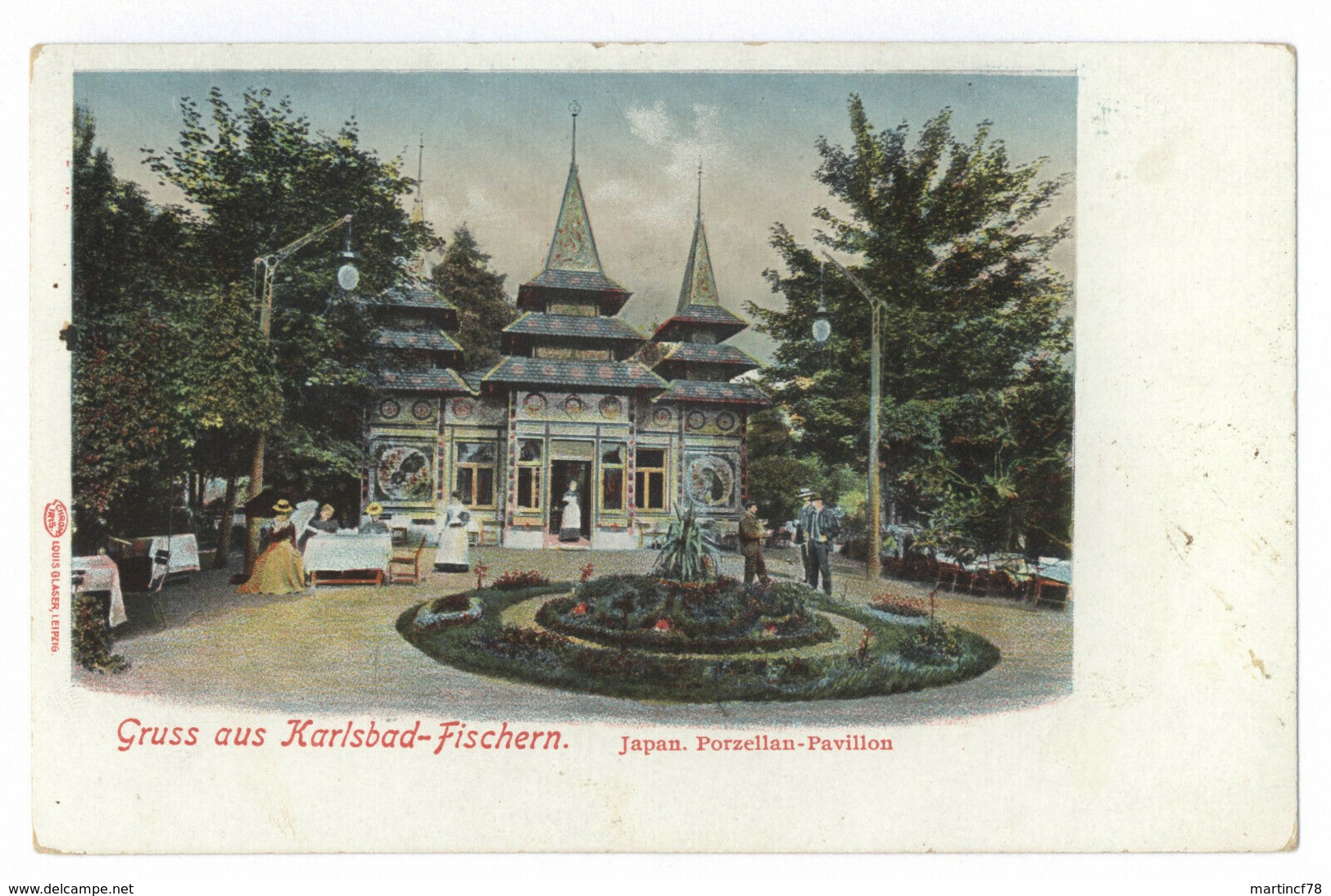 Gruss Aus Karlsbad-Fischern Japan Porzellan-Pavillon Karlovy Vary - Sudeten