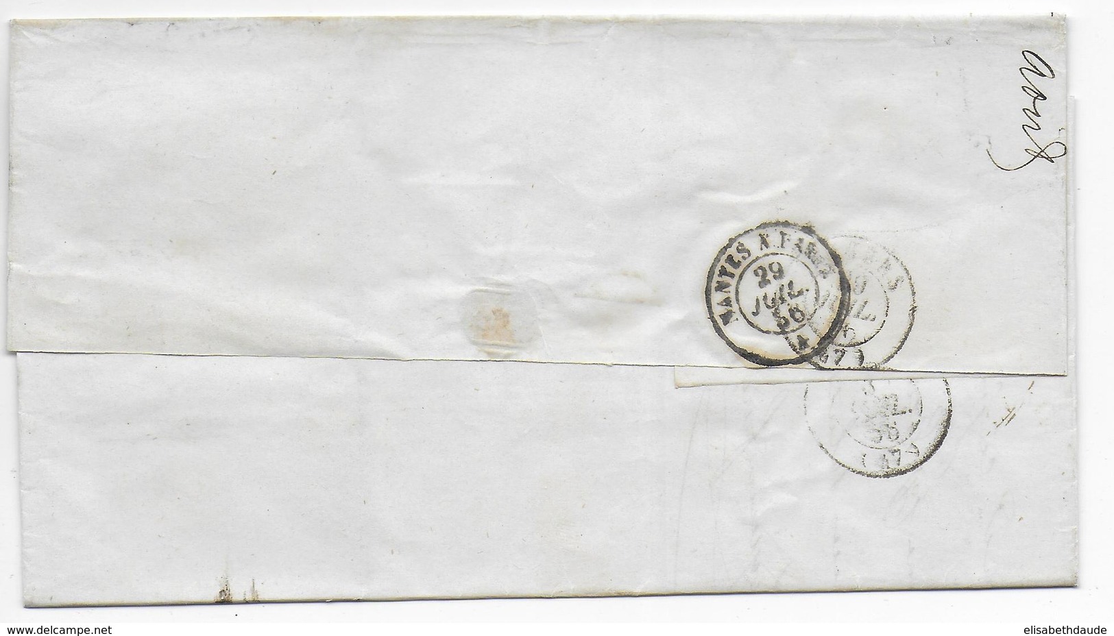 1856 - EMPIRE 40c SUPERBE ! Sur LETTRE De LA BASSE-INDRE (LOIRE INFERIEURE) Avec PC 274 - 1853-1860 Napoleon III